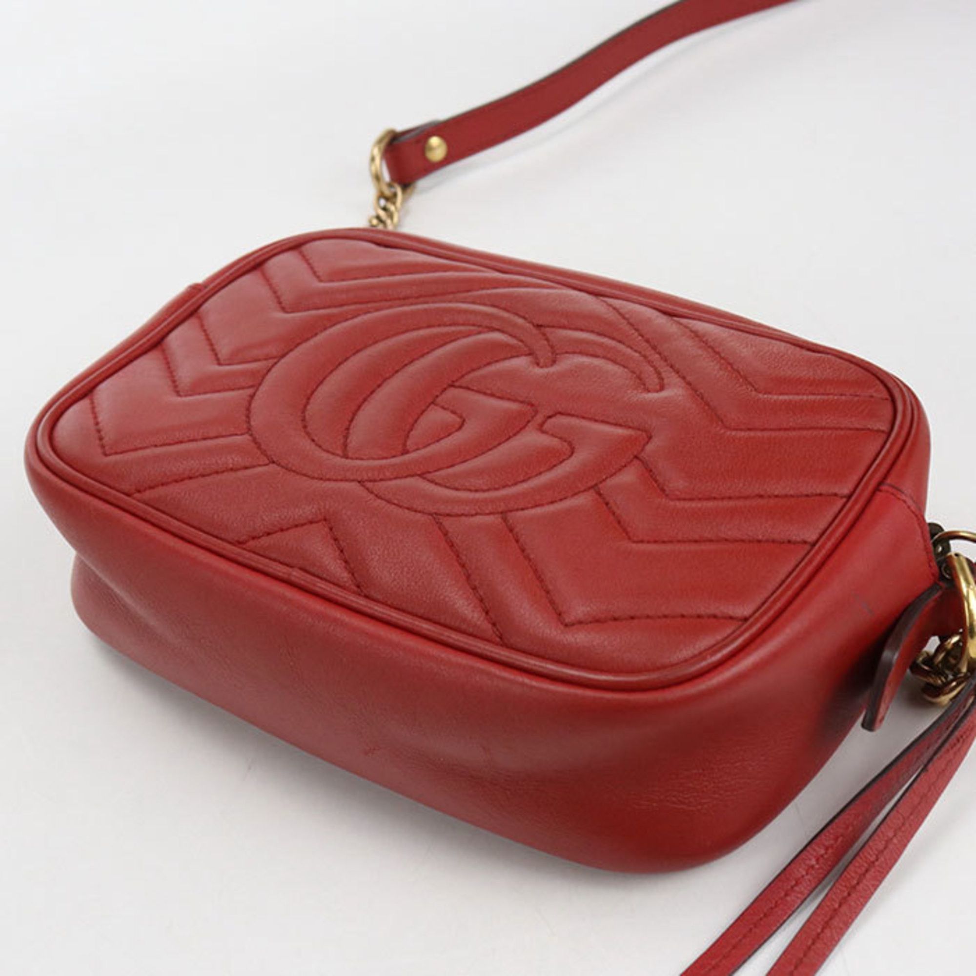 Gucci GUCCI GG Marmont Mini Camera Bag, Red, Women's, 448065 Size ONE SIZE - 2 Thumbnail