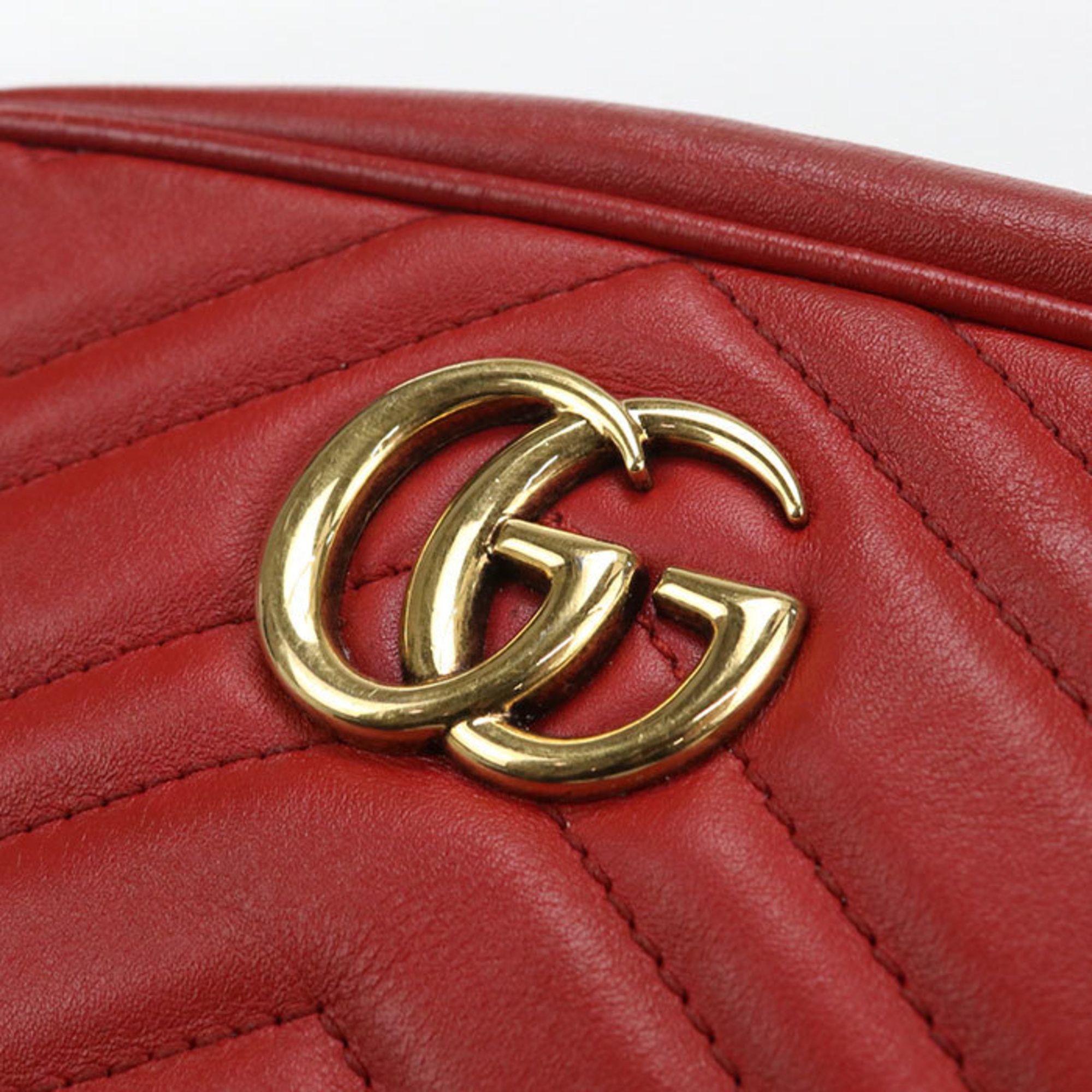 Gucci GUCCI GG Marmont Mini Camera Bag, Red, Women's, 448065 Size ONE SIZE - 8 Thumbnail