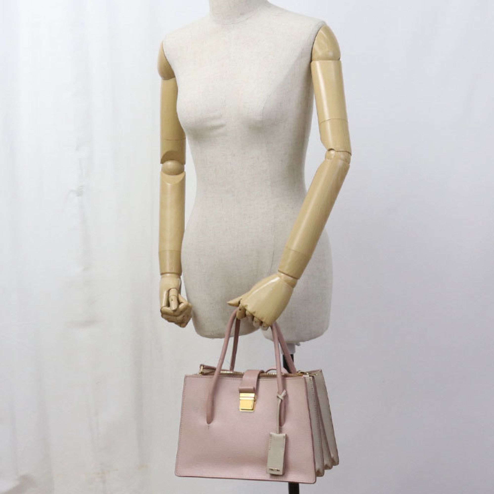 Miu Miu Miu Miu MIU Outlet Tote Bag 5BA104 F0JW1 2AJB 2-Way Madras Women's Pink Size ONE SIZE - 9 Thumbnail