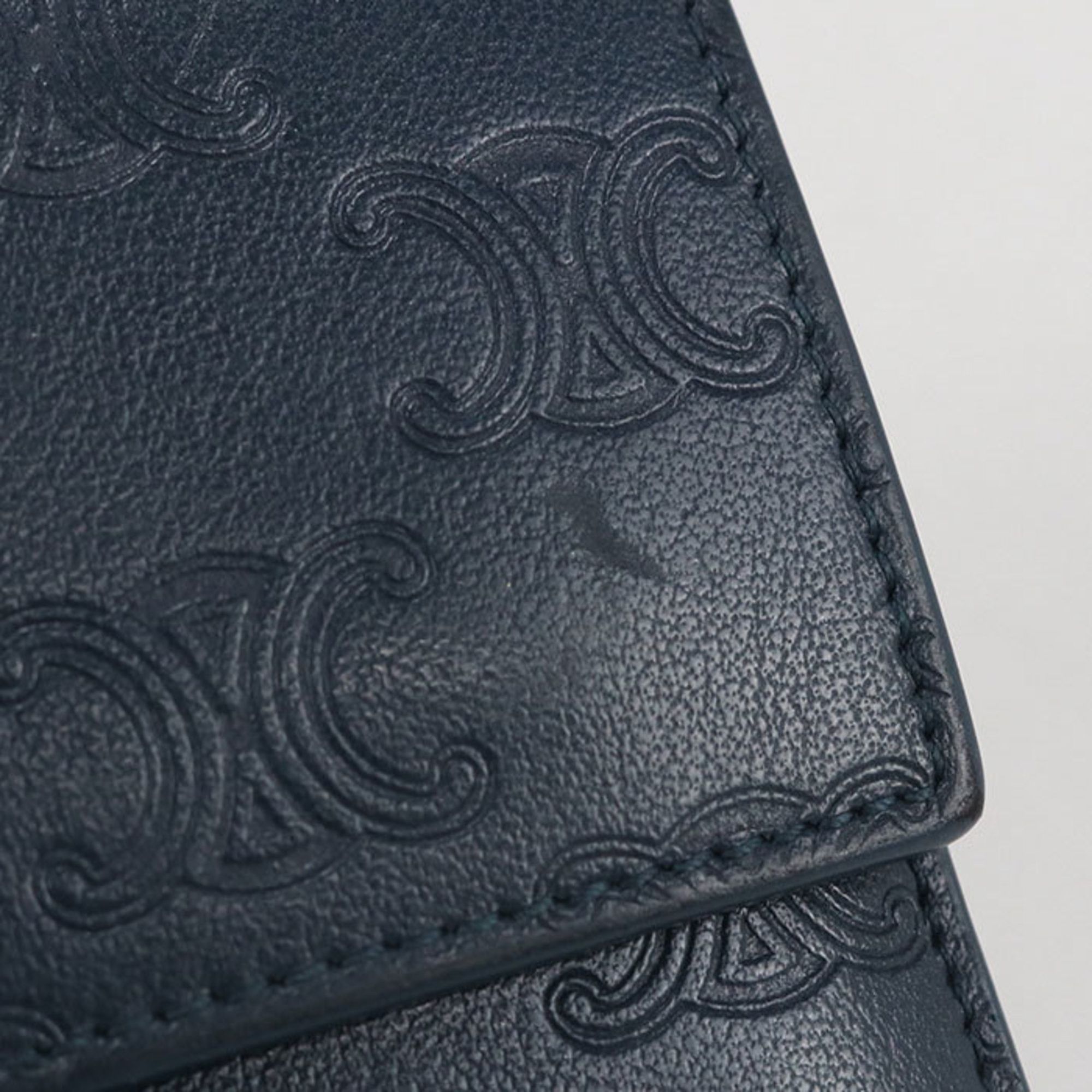 Celine CELINE Triomphe Small Flap Wallet in Navy Size ONE SIZE - 7 Thumbnail