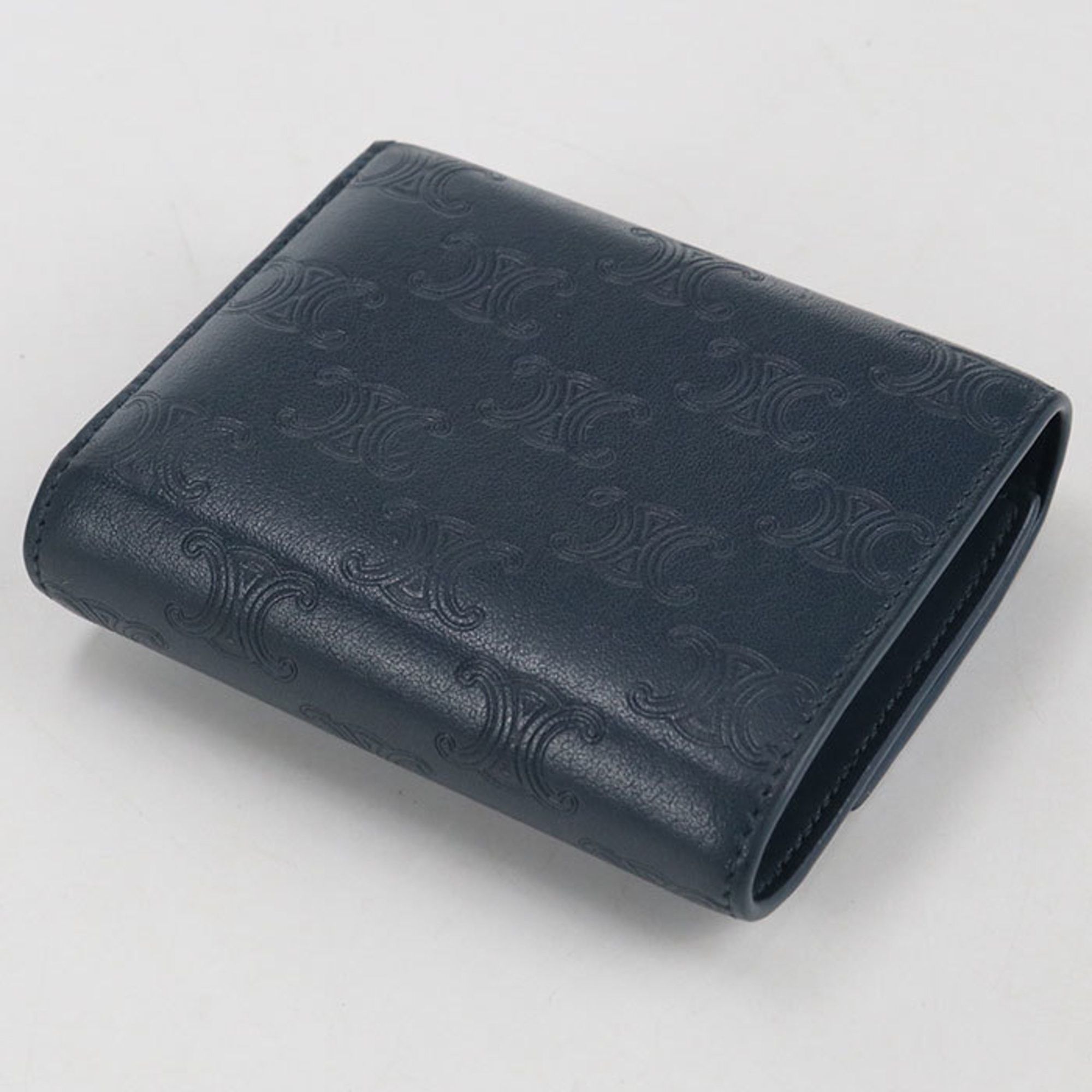 Celine CELINE Triomphe Small Flap Wallet in Navy Size ONE SIZE - 2 Thumbnail