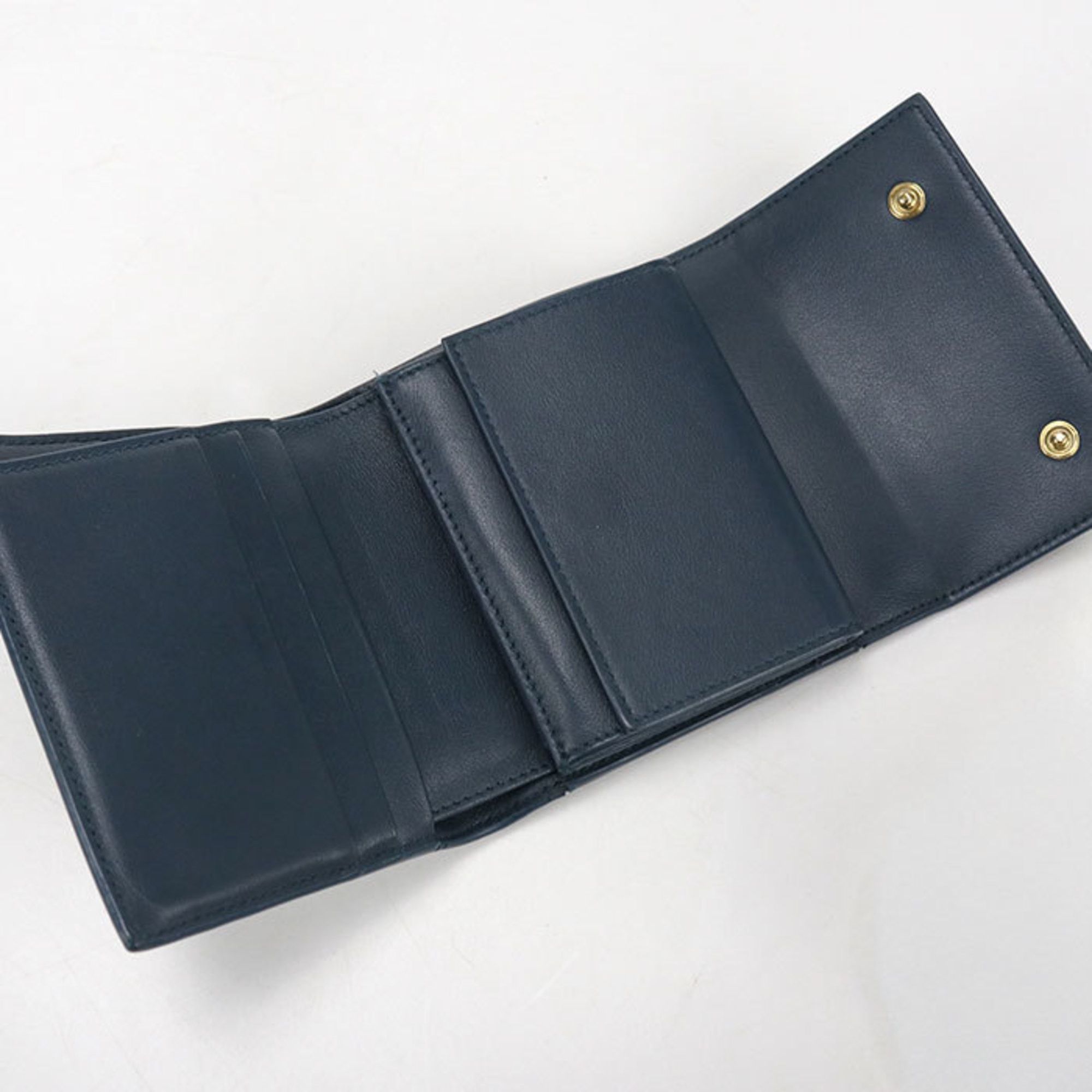 Celine CELINE Triomphe Small Flap Wallet in Navy Size ONE SIZE - 3 Thumbnail