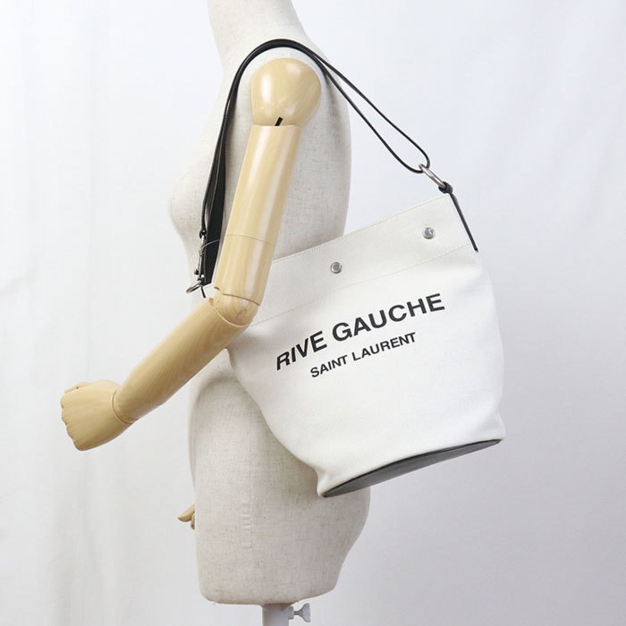 Saint Laurent Paris SAINT LAURENT Shoulder Bag 669299 FAAAZ 9024 Bucket 2-Way Rive Gauche Women's White Size ONE SIZE - 7 Thumbnail