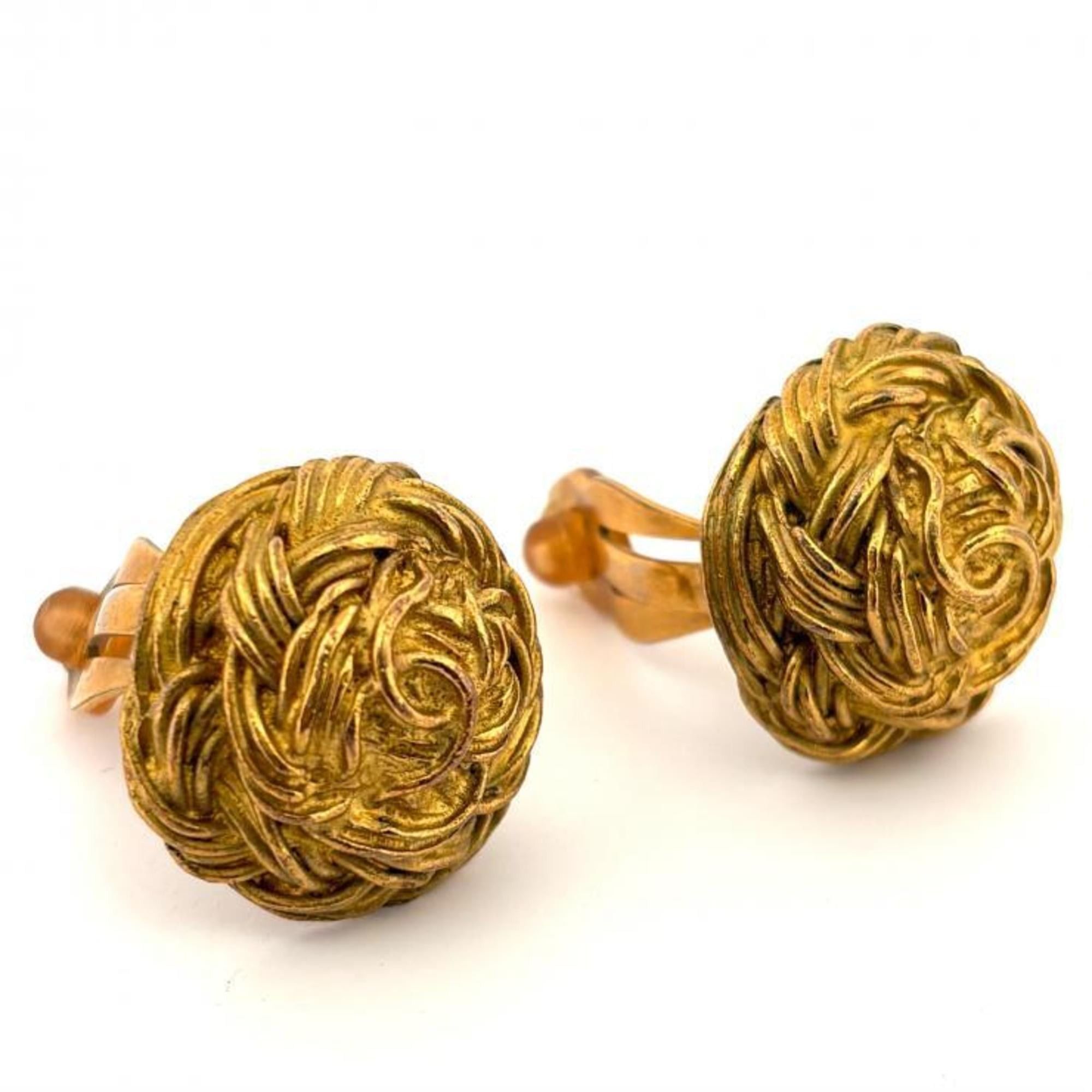 Chanel CHANEL Vintage Coco Mark Earrings 95P Gold Plated Size ONE SIZE - 5 Thumbnail