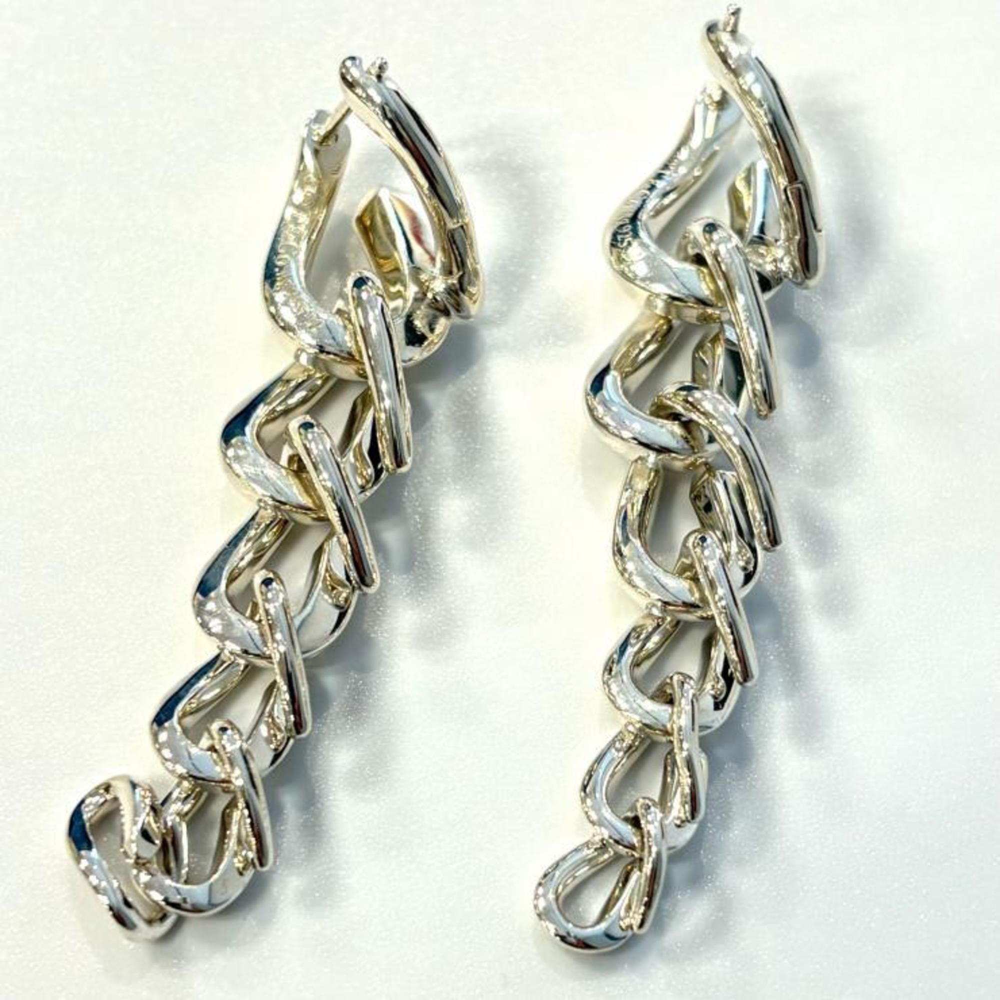 Tiffany & Co. Tiffany & Co. Forged Drop Link Earrings 72549899 in High Polished Sterling Silver (Ag925) Size ONE SIZE - 3 Thumbnail