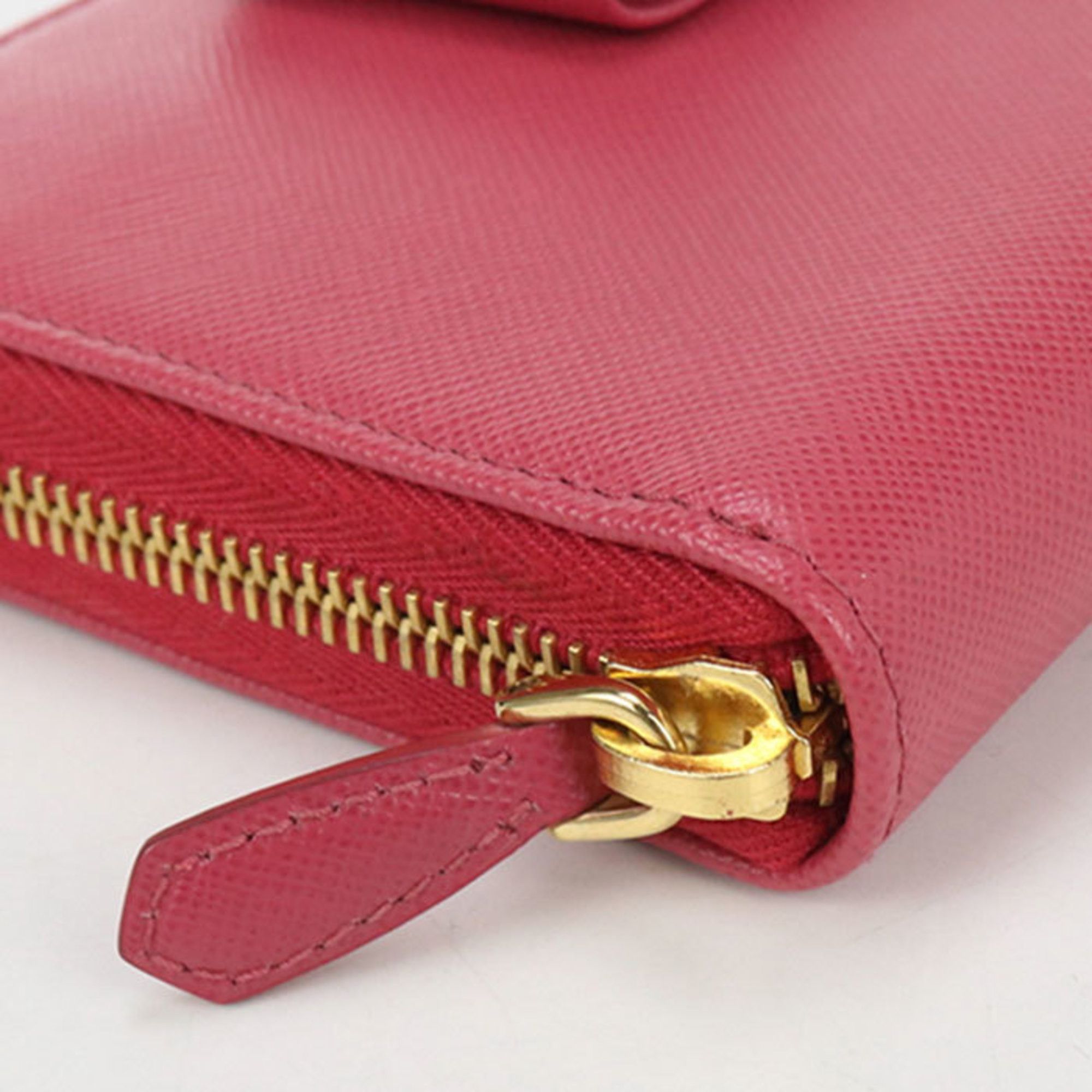 Prada PRADA Women's Pink Saffiano Leather Zip-Around Long Wallet Size ONE SIZE - 7 Thumbnail