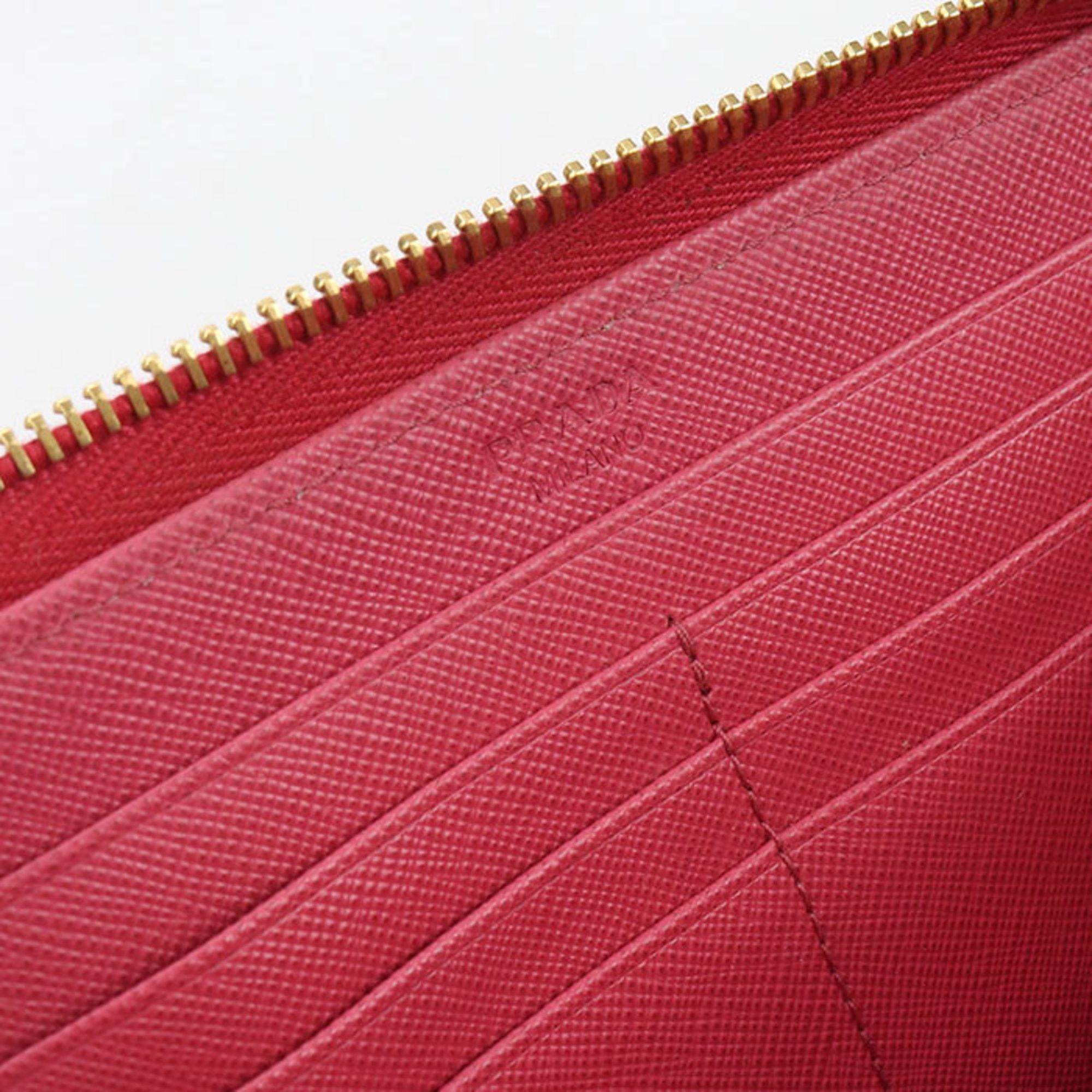 Prada PRADA Women's Pink Saffiano Leather Zip-Around Long Wallet Size ONE SIZE - 6 Thumbnail