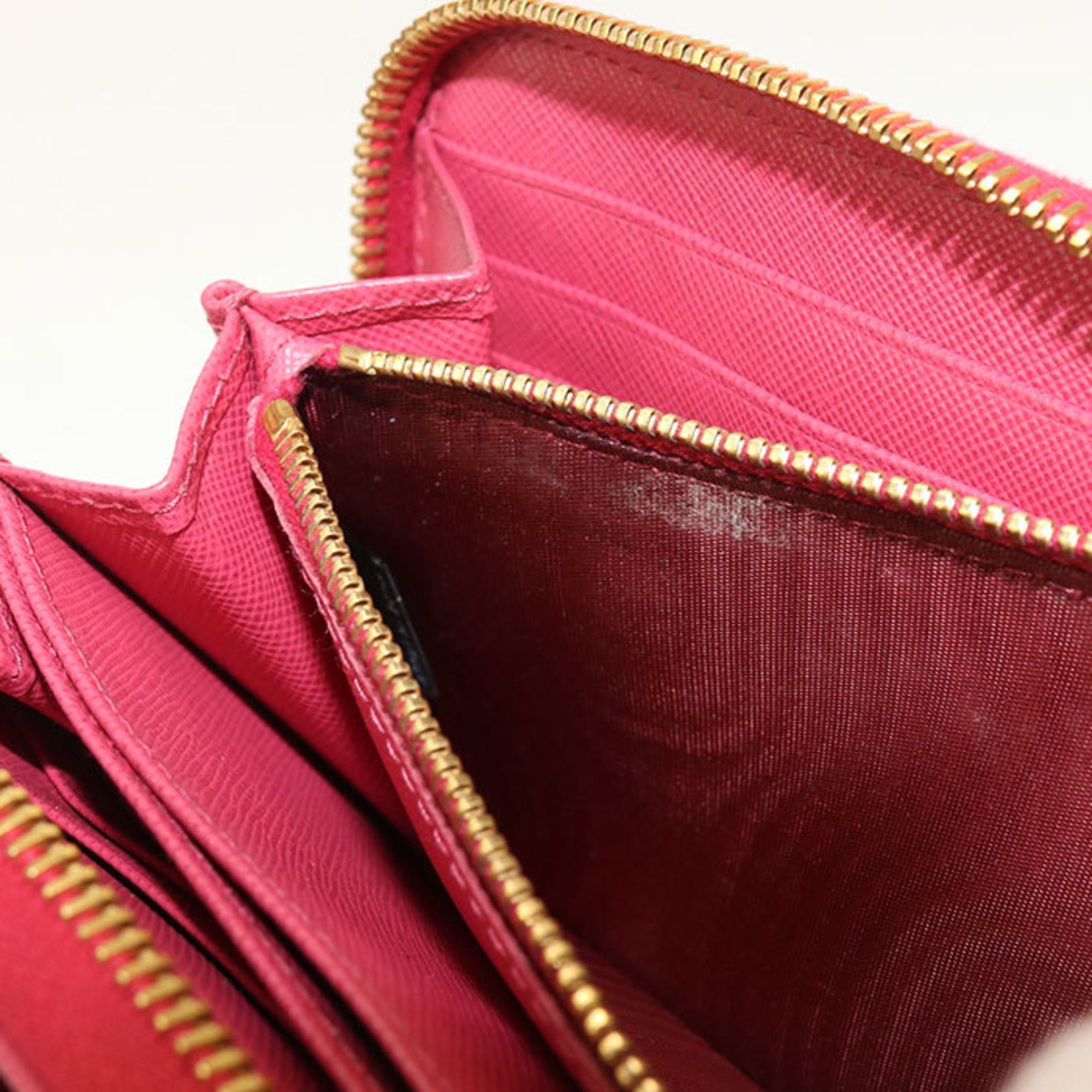Prada PRADA Women's Pink Saffiano Leather Zip-Around Long Wallet Size ONE SIZE - 5 Thumbnail