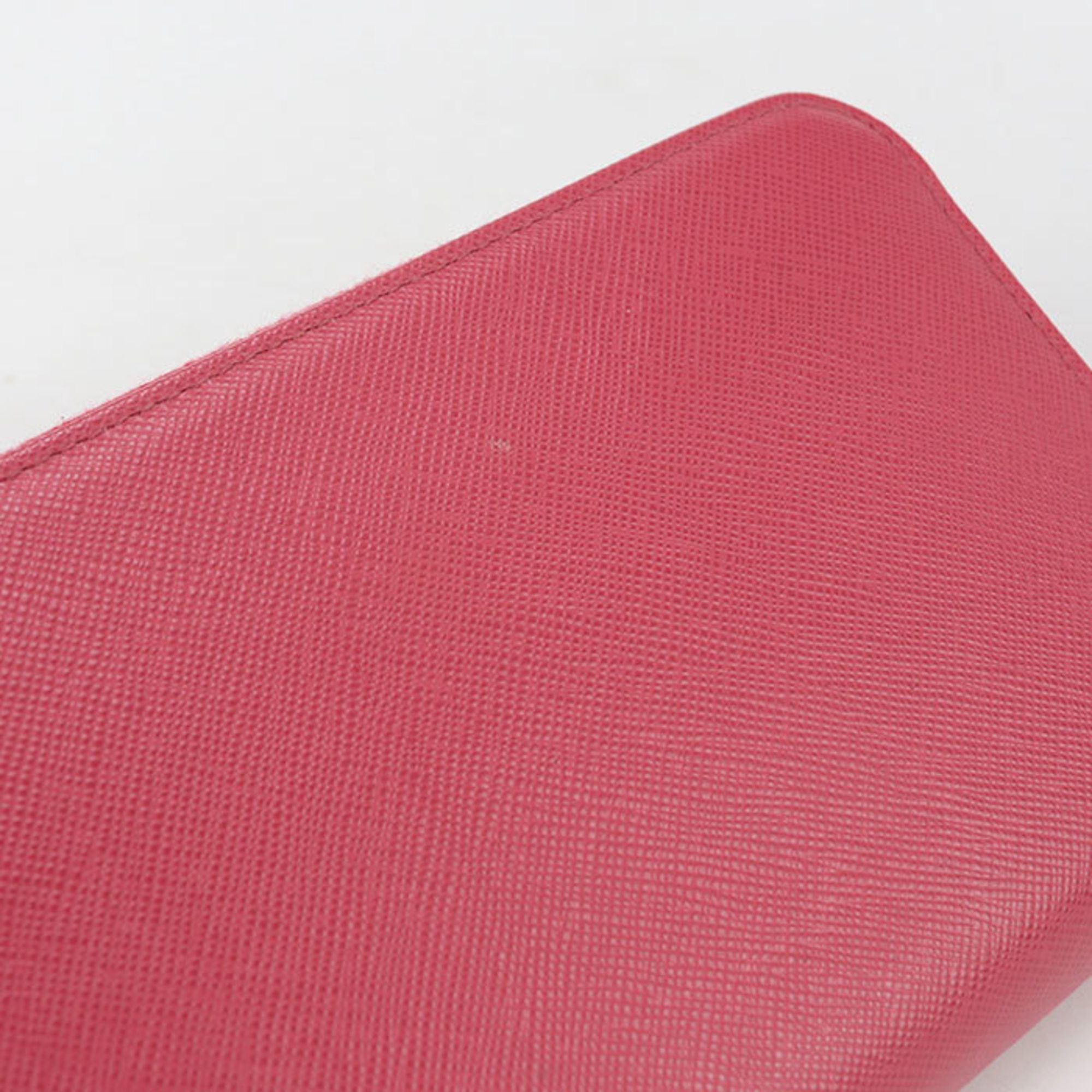 Prada PRADA Women's Pink Saffiano Leather Zip-Around Long Wallet Size ONE SIZE - 8 Thumbnail