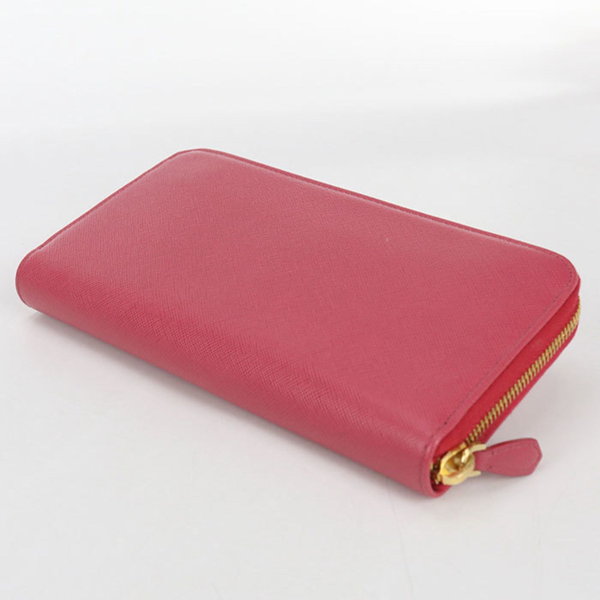 Prada PRADA Women's Pink Saffiano Leather Zip-Around Long Wallet Size ONE SIZE - 2 Thumbnail
