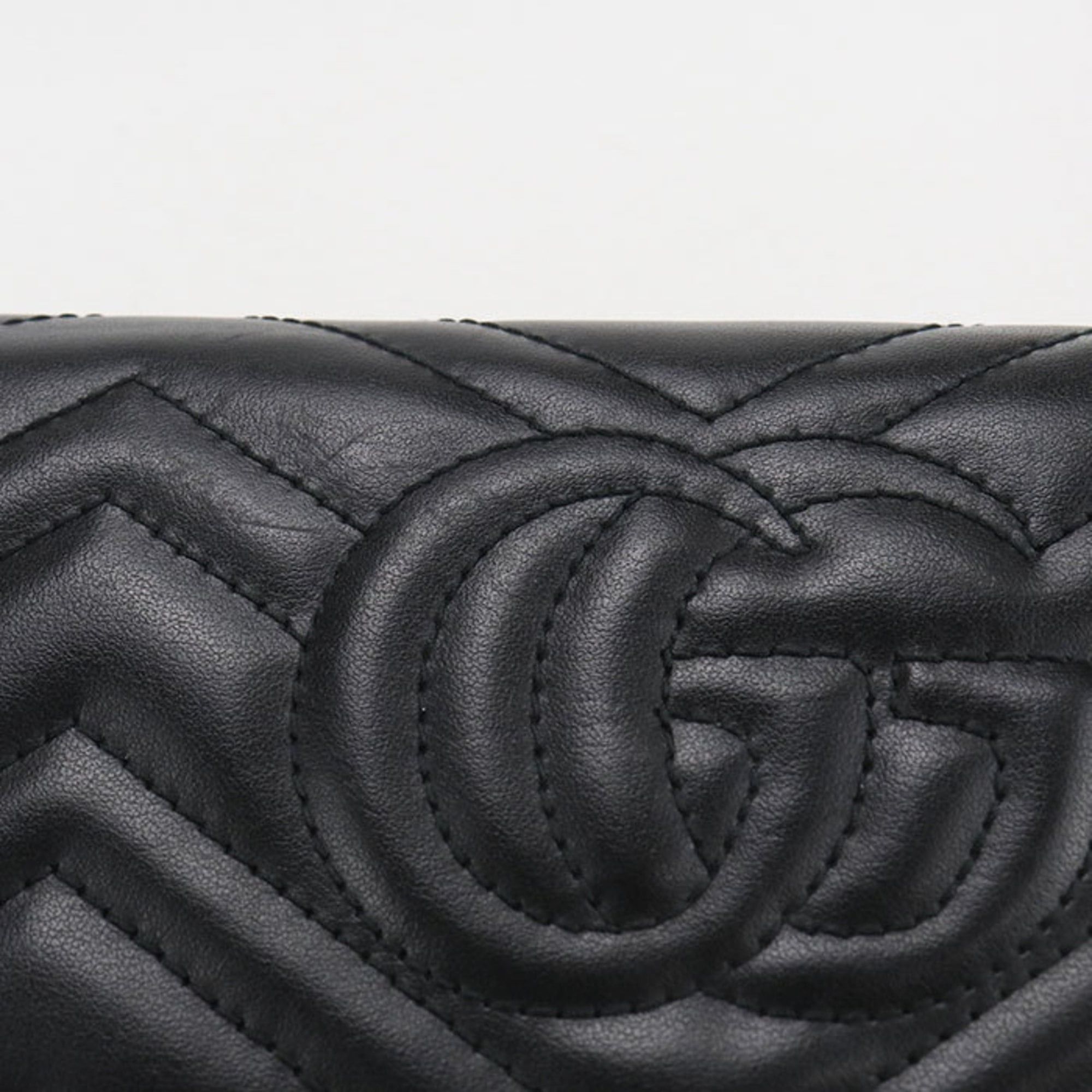 Gucci GUCCI Continental Wallet with Double G, Black, 443436, Women's Size ONE SIZE - 8 Thumbnail
