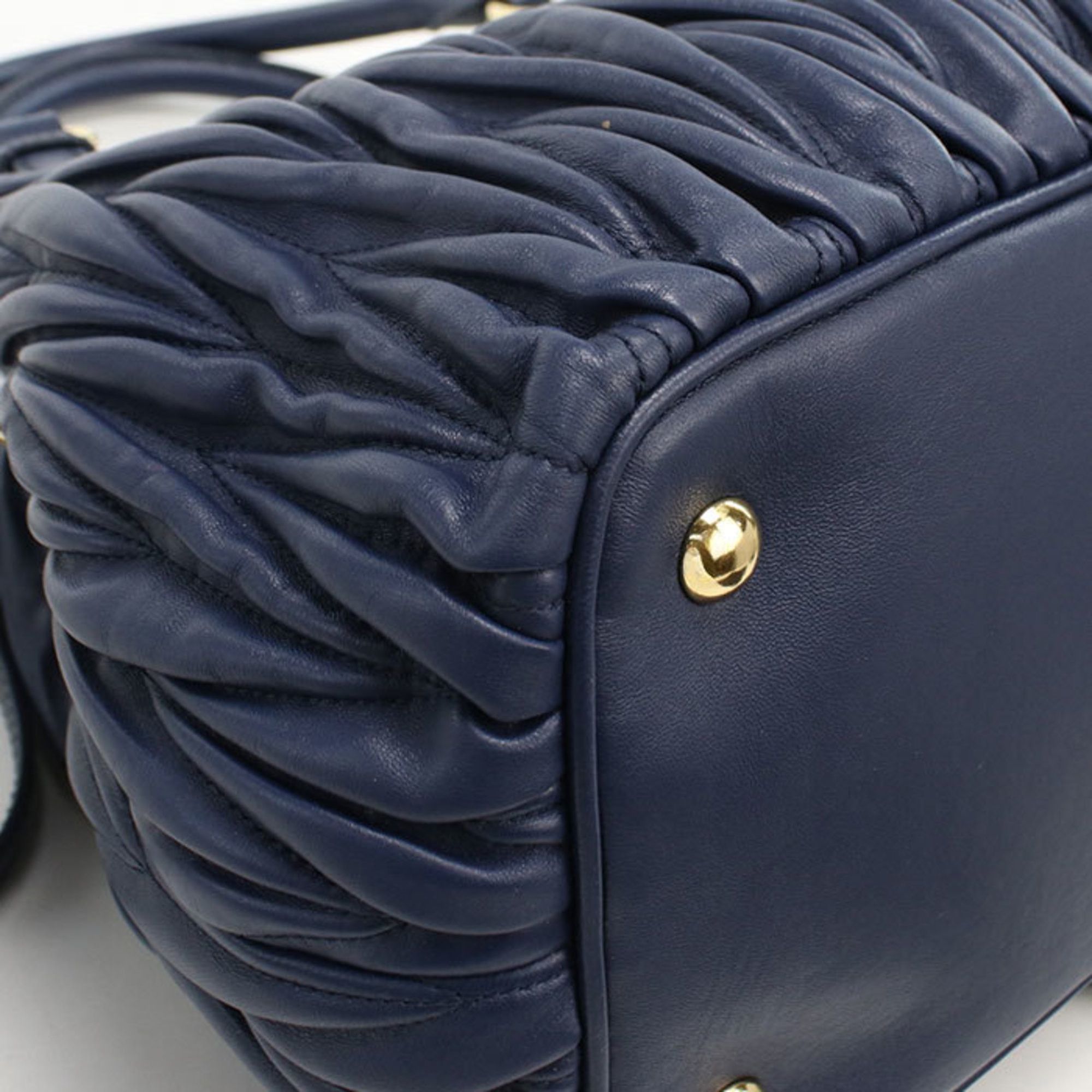 Miu Miu Miu Miu MIU Outlet Tote Bag 5BE886 N88 F0016 2-Way Matelasse Women's Navy Size ONE SIZE - 6 Thumbnail