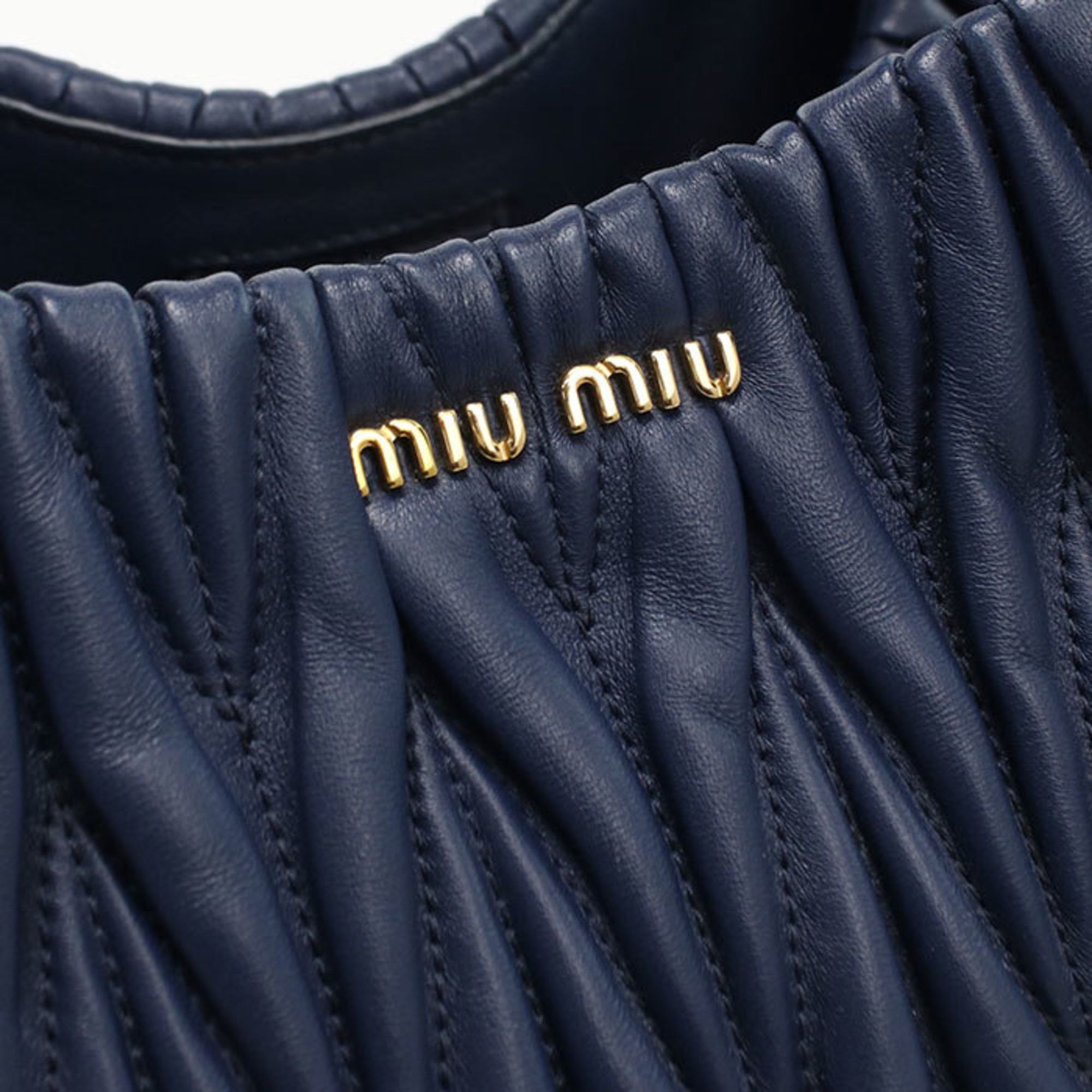 Miu Miu Miu Miu MIU Outlet Tote Bag 5BE886 N88 F0016 2-Way Matelasse Women's Navy Size ONE SIZE - 5 Thumbnail