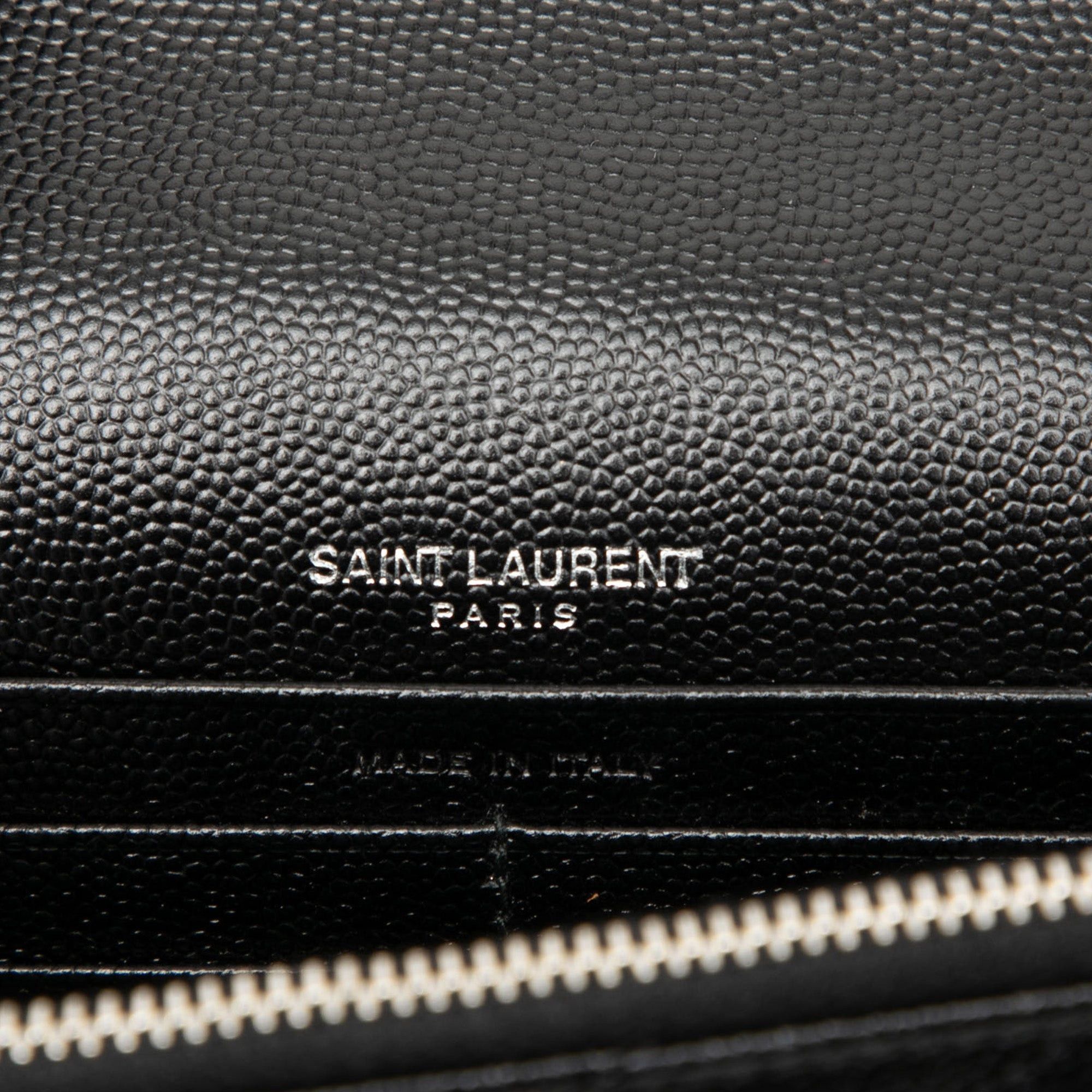 Saint Laurent Paris Bicolor Grain De Poudre Cassandre Envelope Chain Wallet Size ONE SIZE - 5 Thumbnail