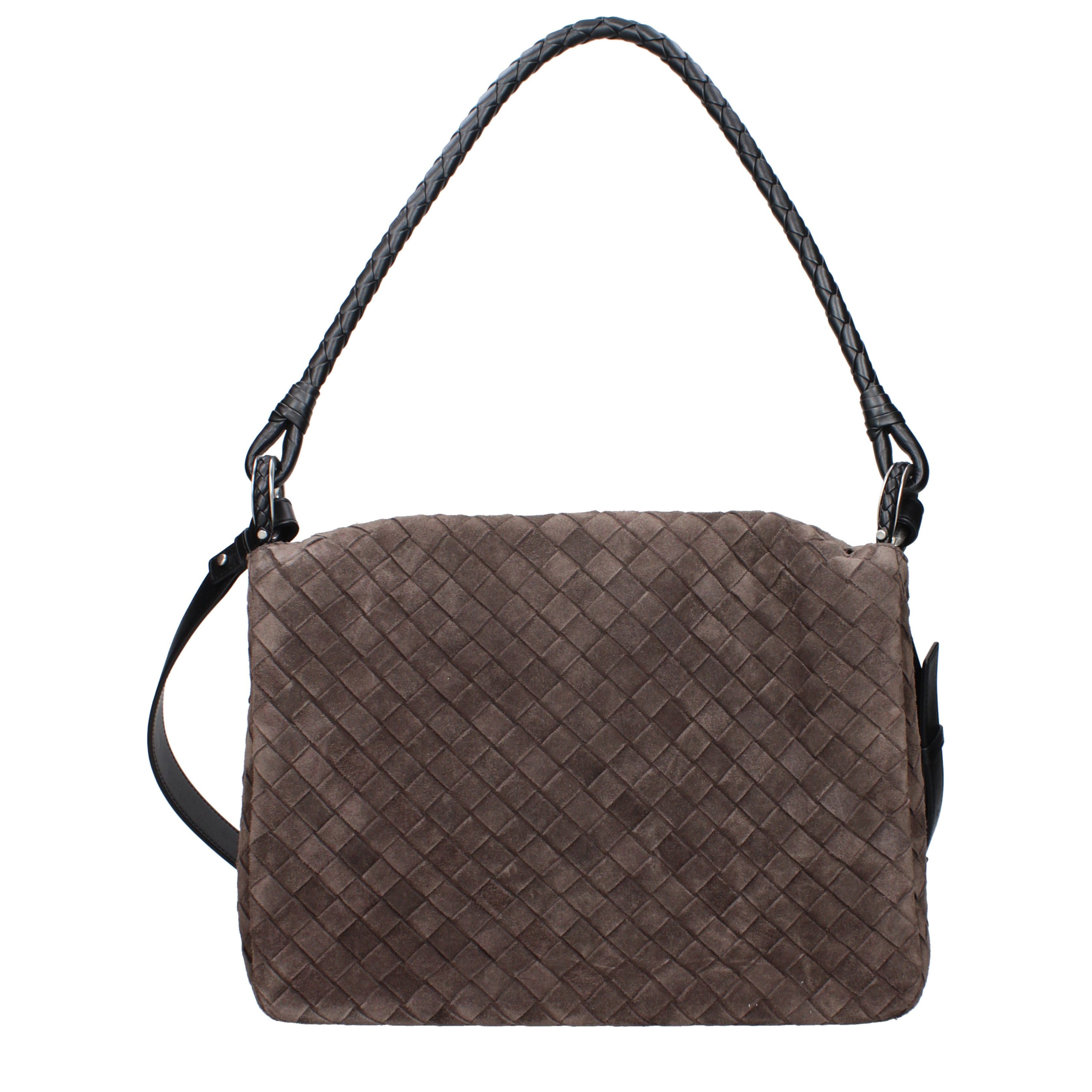 Bottega Veneta Bottega Veneta Shoulder Bags Men Suede Brown/Dark Chocolate Size ONE SIZE - 3 Thumbnail