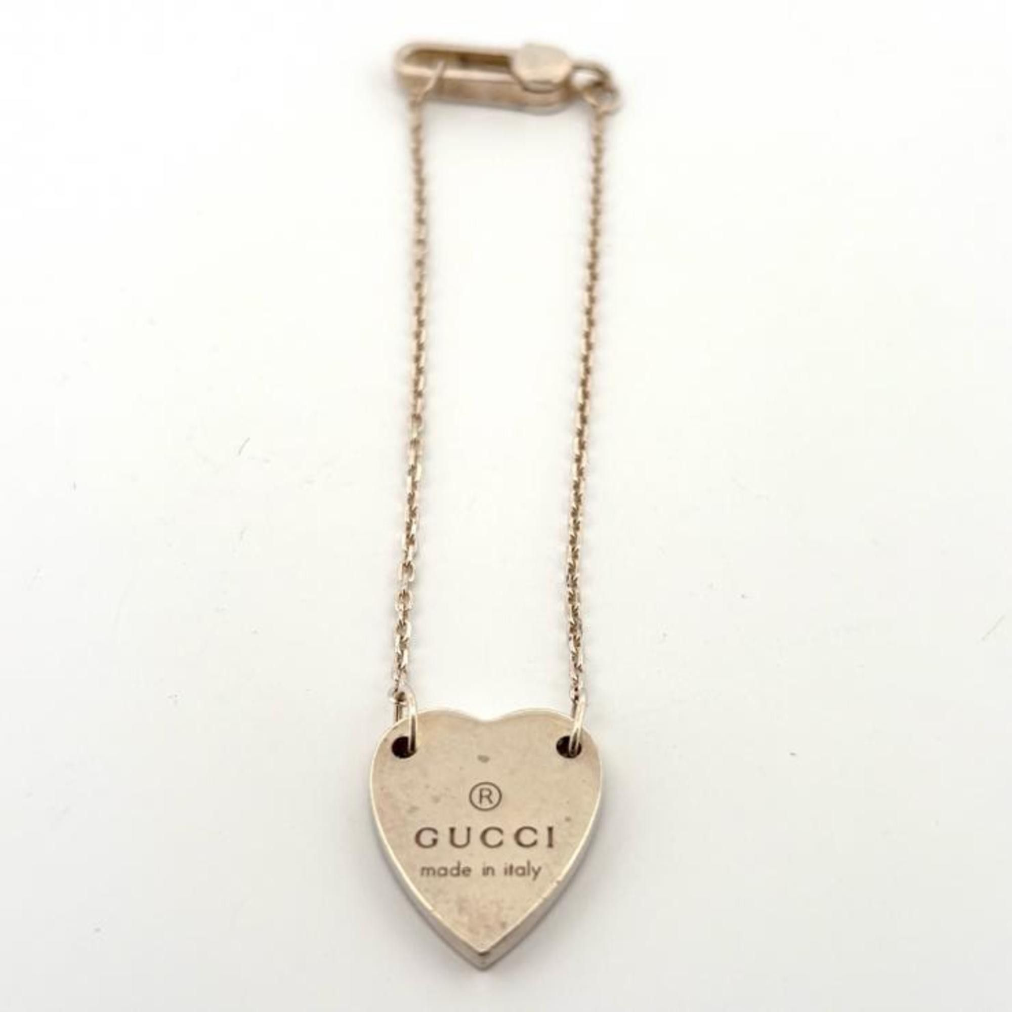 Gucci Gucci Trademark Heart Bracelet in Ag925 Silver (223513) with Logo Plate (#16) Size ONE SIZE - 3 Thumbnail