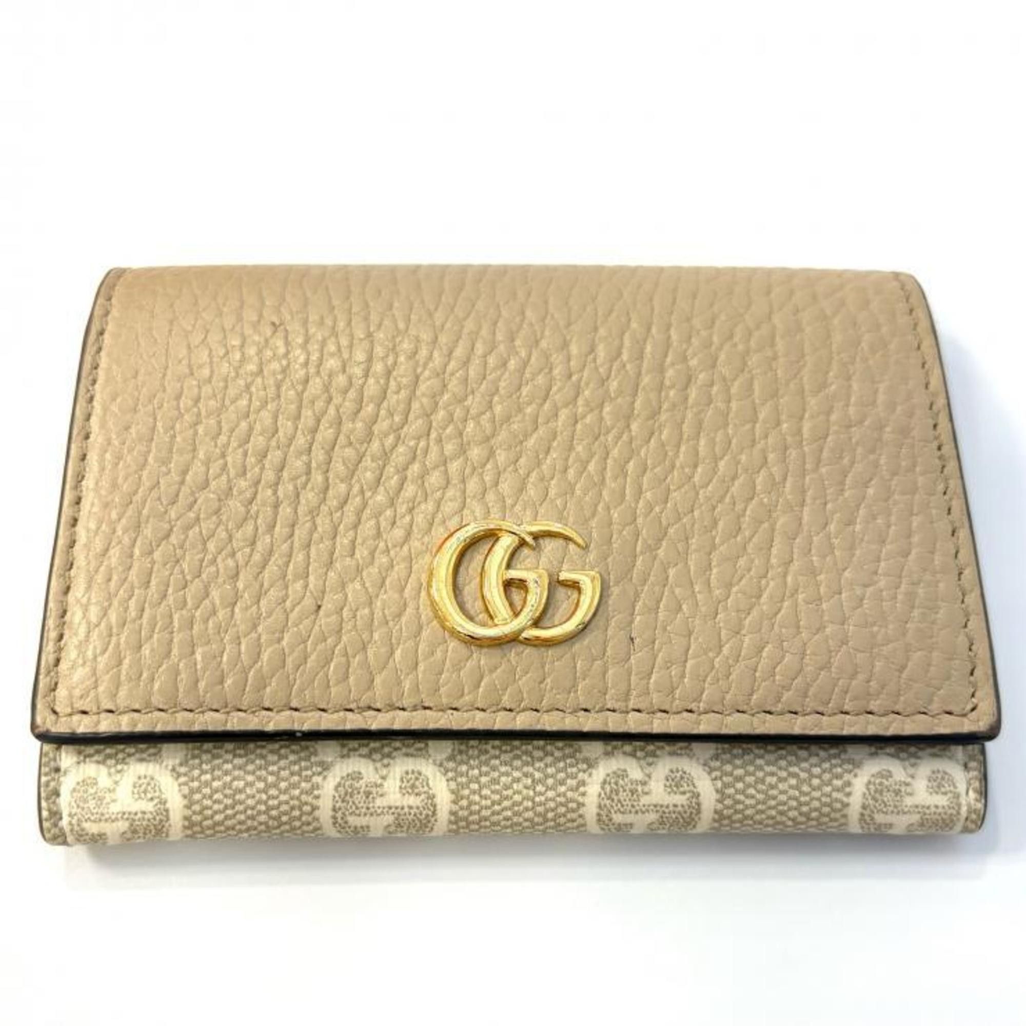 Gucci GUCCI GG Marmont Supreme Business Card Case, Beige, Two-Tone, 739525 Size ONE SIZE - 9 Thumbnail