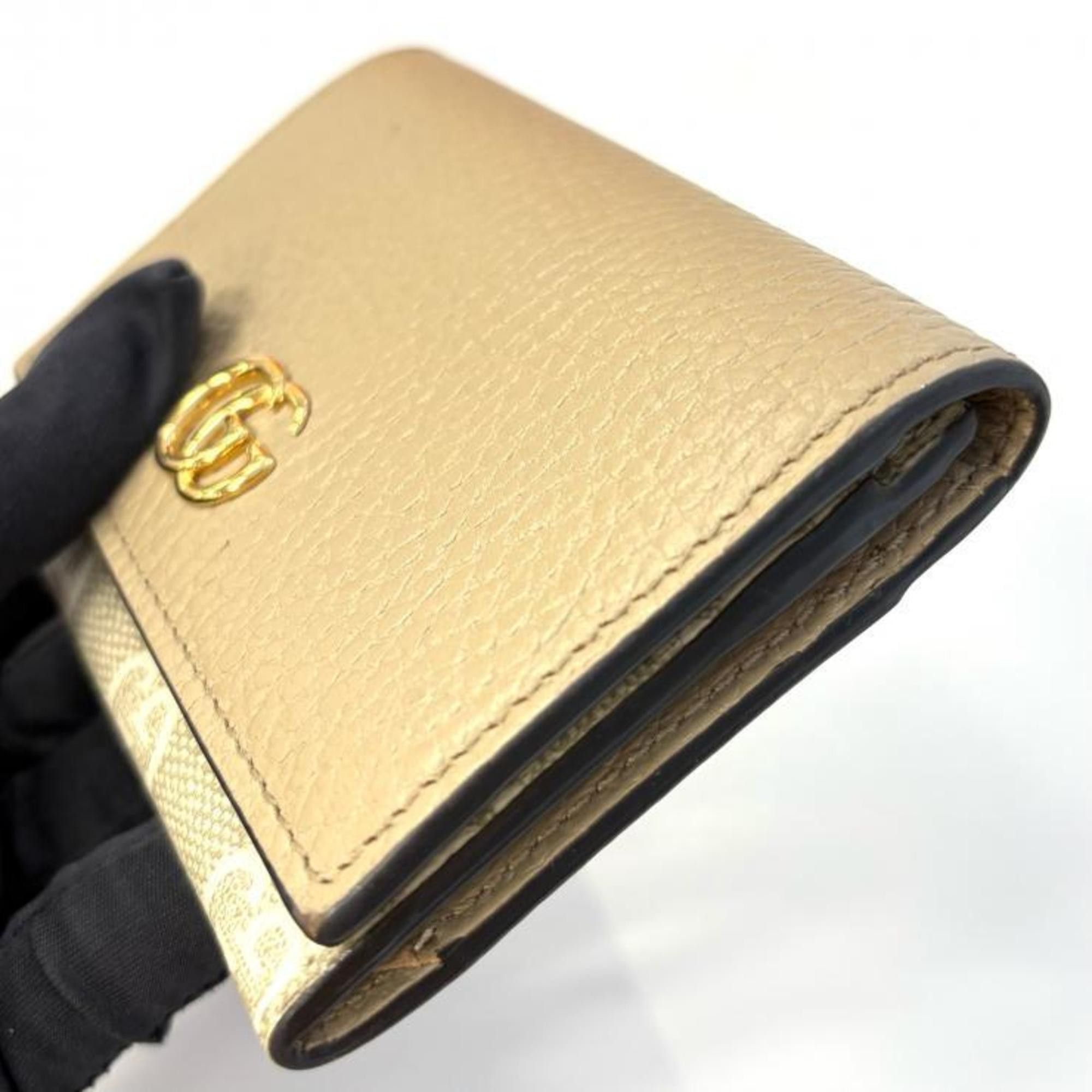 Gucci GUCCI GG Marmont Supreme Business Card Case, Beige, Two-Tone, 739525 Size ONE SIZE - 4 Thumbnail