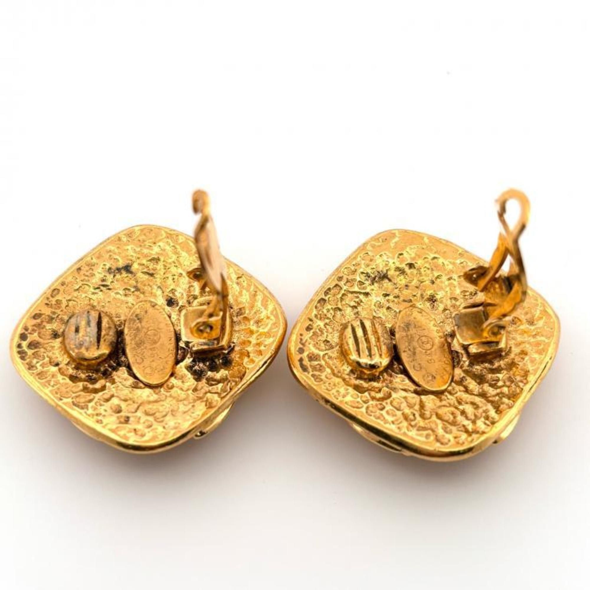 Chanel Vintage Chanel Coco Mark CC Square GP Gold Earrings, 94P Size ONE SIZE - 4 Thumbnail