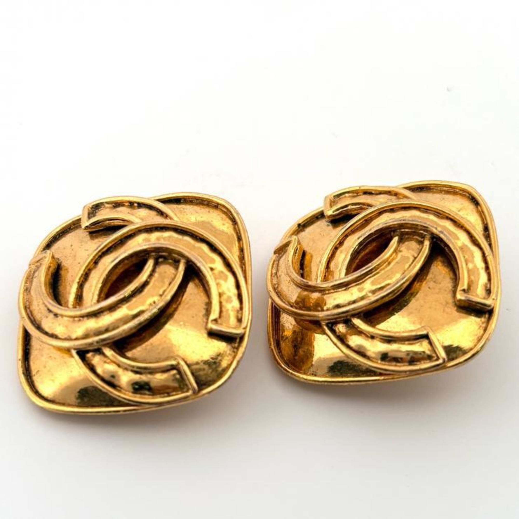 Chanel Vintage Chanel Coco Mark CC Square GP Gold Earrings, 94P Size ONE SIZE - 2 Thumbnail