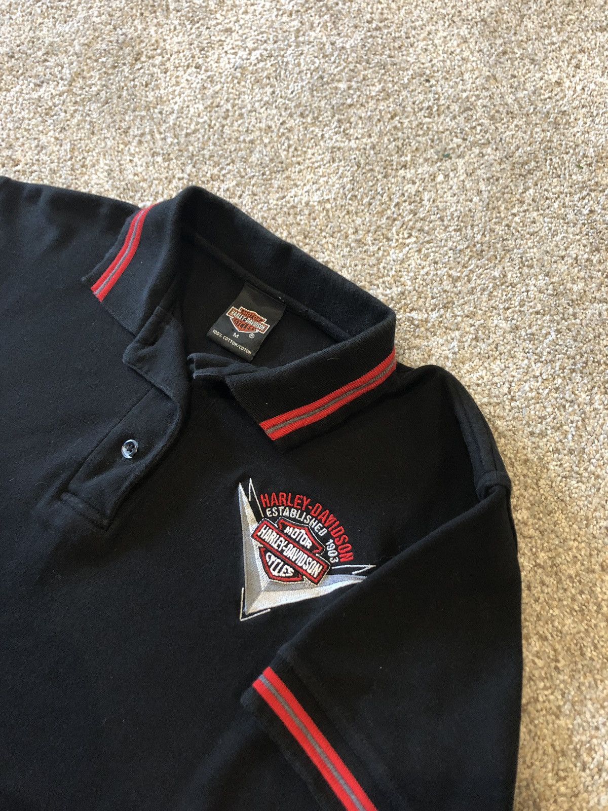 Vintage Harley Davidson Embroidered Collard Shirt | Grailed