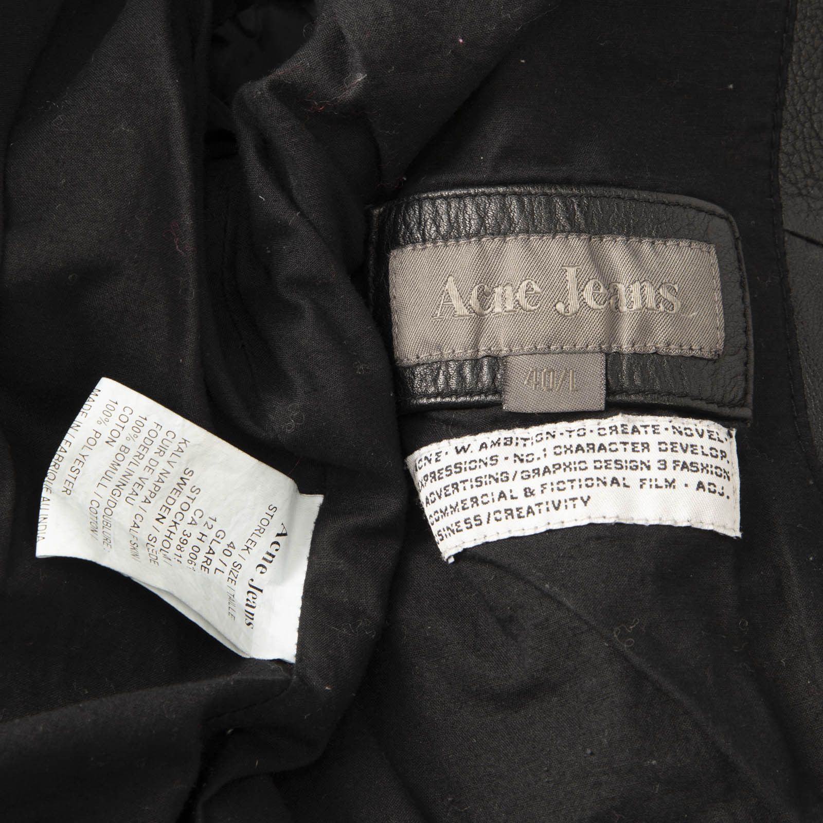 Acne Studios Black Calfskin Biker Jacket Size M / US 6-8 / IT 42-44 - 14 Thumbnail