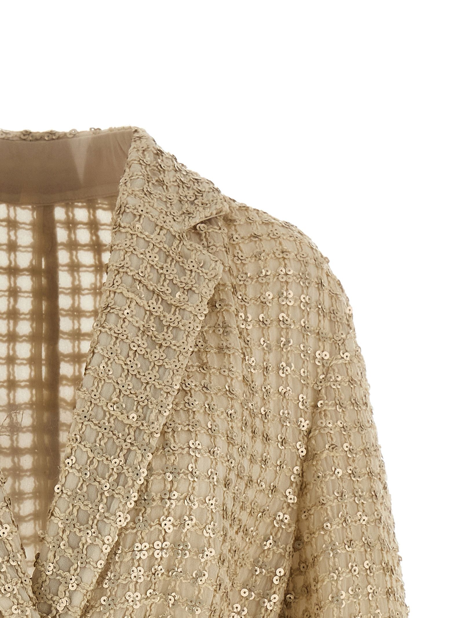 Brunello Cucinelli 'Dazzling Net Embroidery' Organza Blazer Size M / US 6-8 / IT 42-44 - 3 Thumbnail