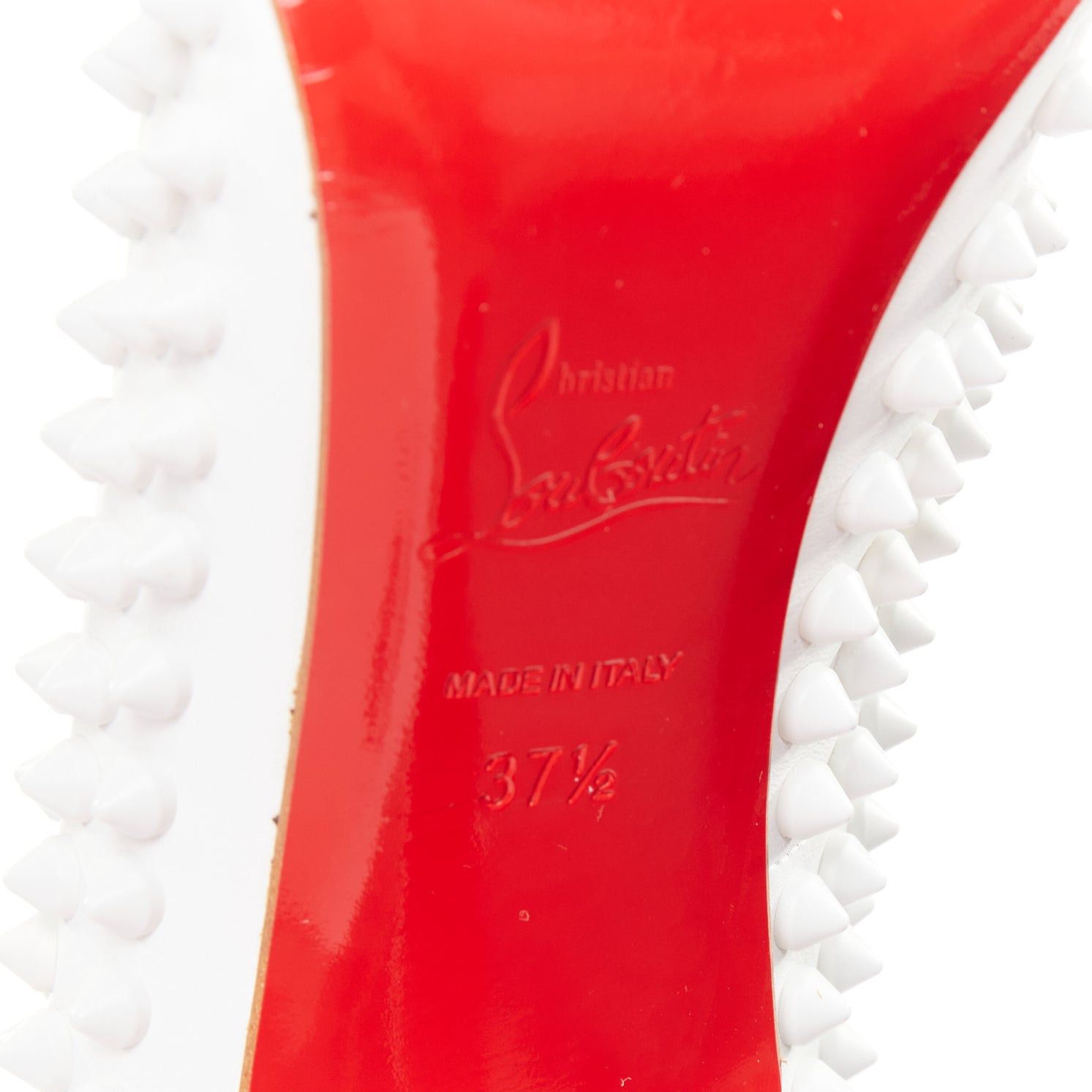 Christian Louboutin CHRISTIAN LOUBOUTIN Pigalle Spikes 100 white matte leather spike studded pumps EU37.5 Size US 7.5 / IT 37.5 - 10 Thumbnail