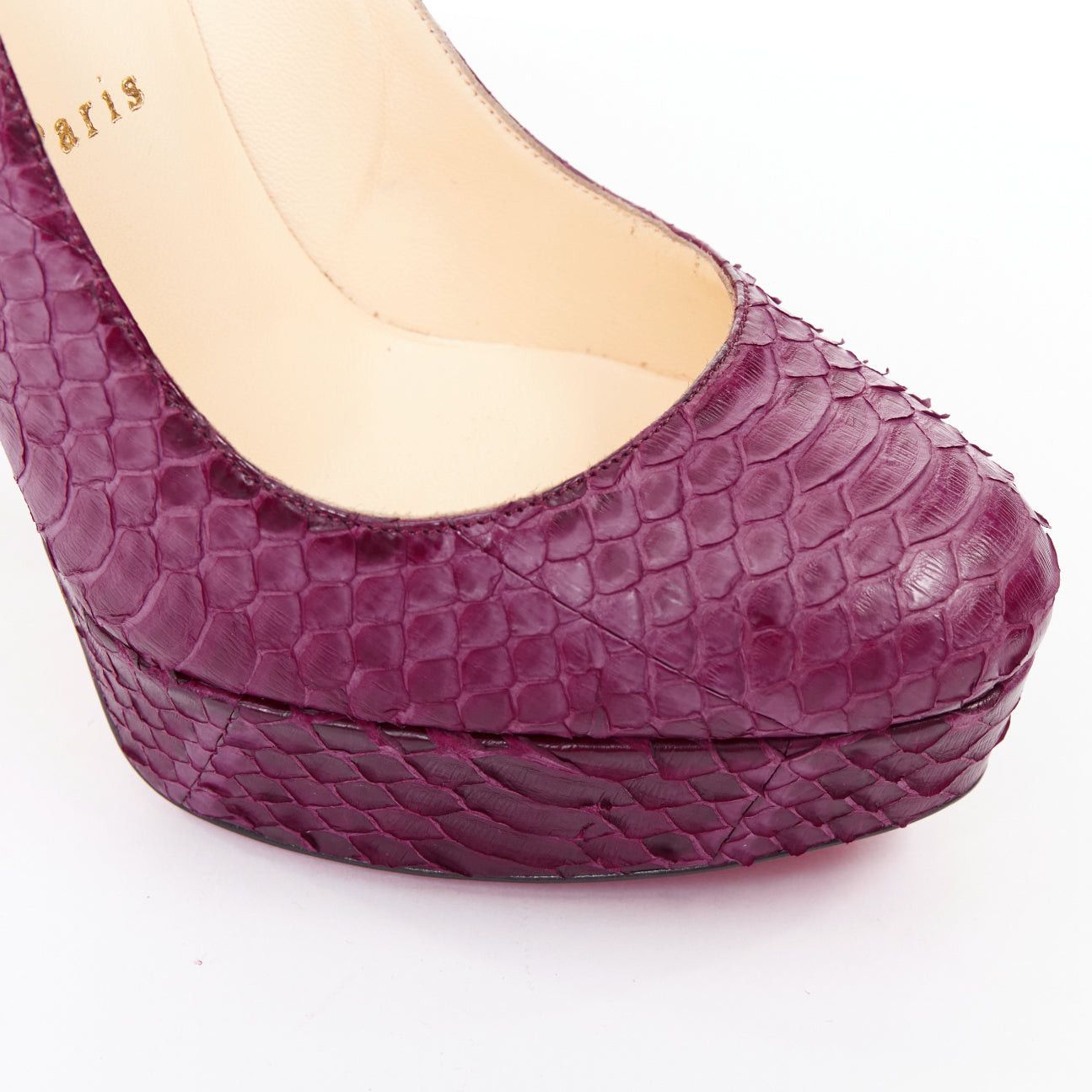 Christian Louboutin CHRISTIAN LOUBOUTIN Bianca 140 Amethyste purple watersnake leather platform pumps EU37 Size US 7 / IT 37 - 7 Thumbnail