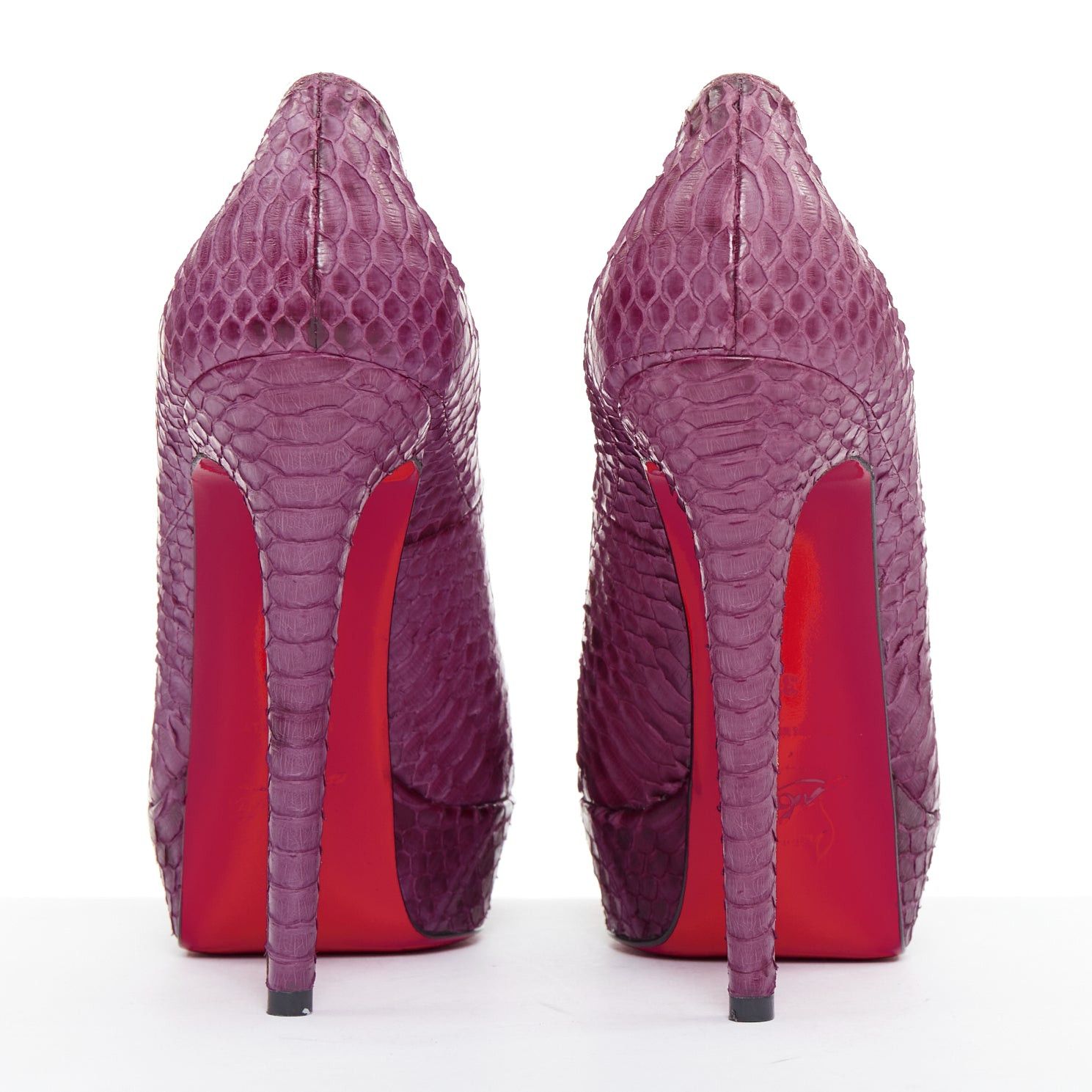 Christian Louboutin CHRISTIAN LOUBOUTIN Bianca 140 Amethyste purple watersnake leather platform pumps EU37 Size US 7 / IT 37 - 5 Thumbnail