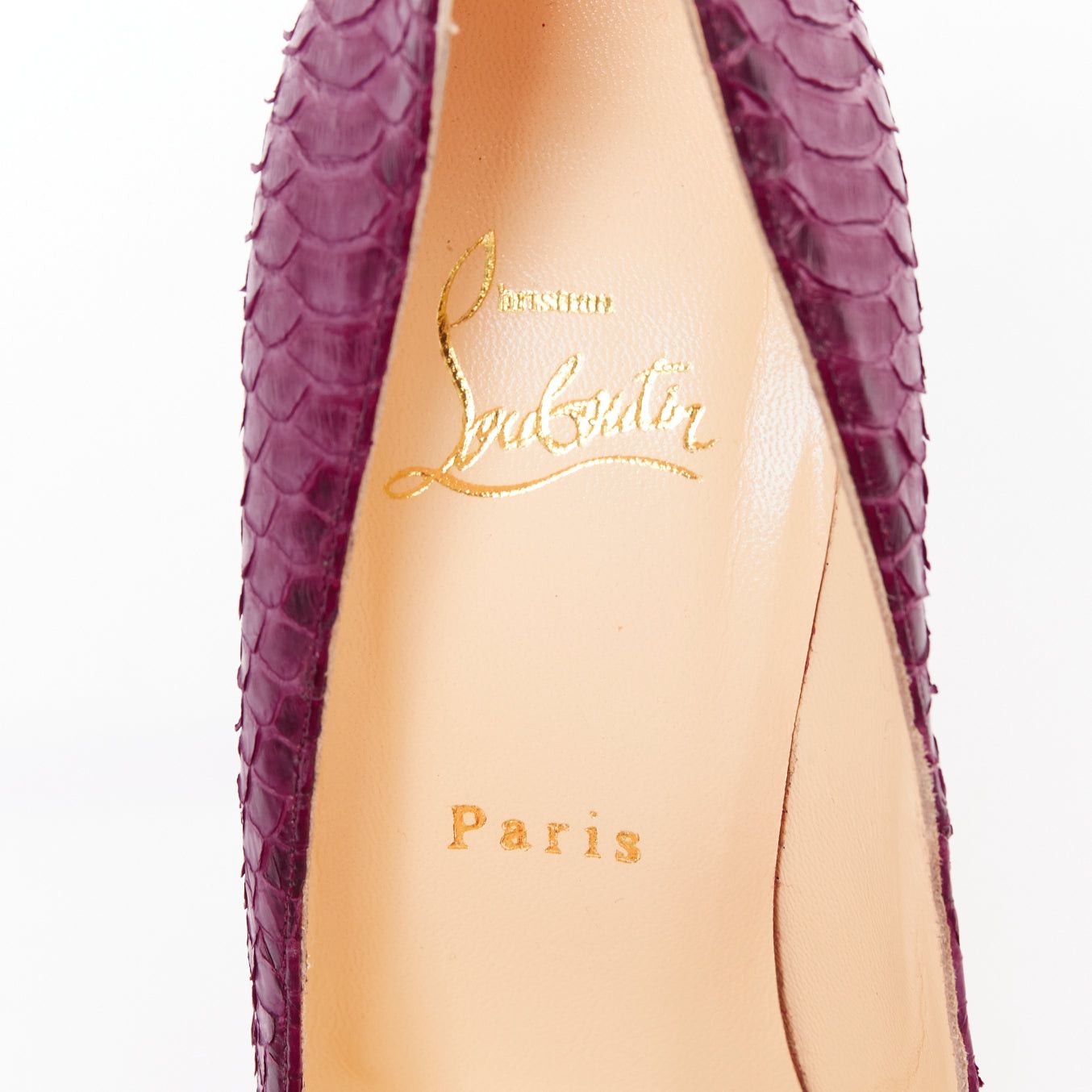 Christian Louboutin CHRISTIAN LOUBOUTIN Bianca 140 Amethyste purple watersnake leather platform pumps EU37 Size US 7 / IT 37 - 9 Thumbnail
