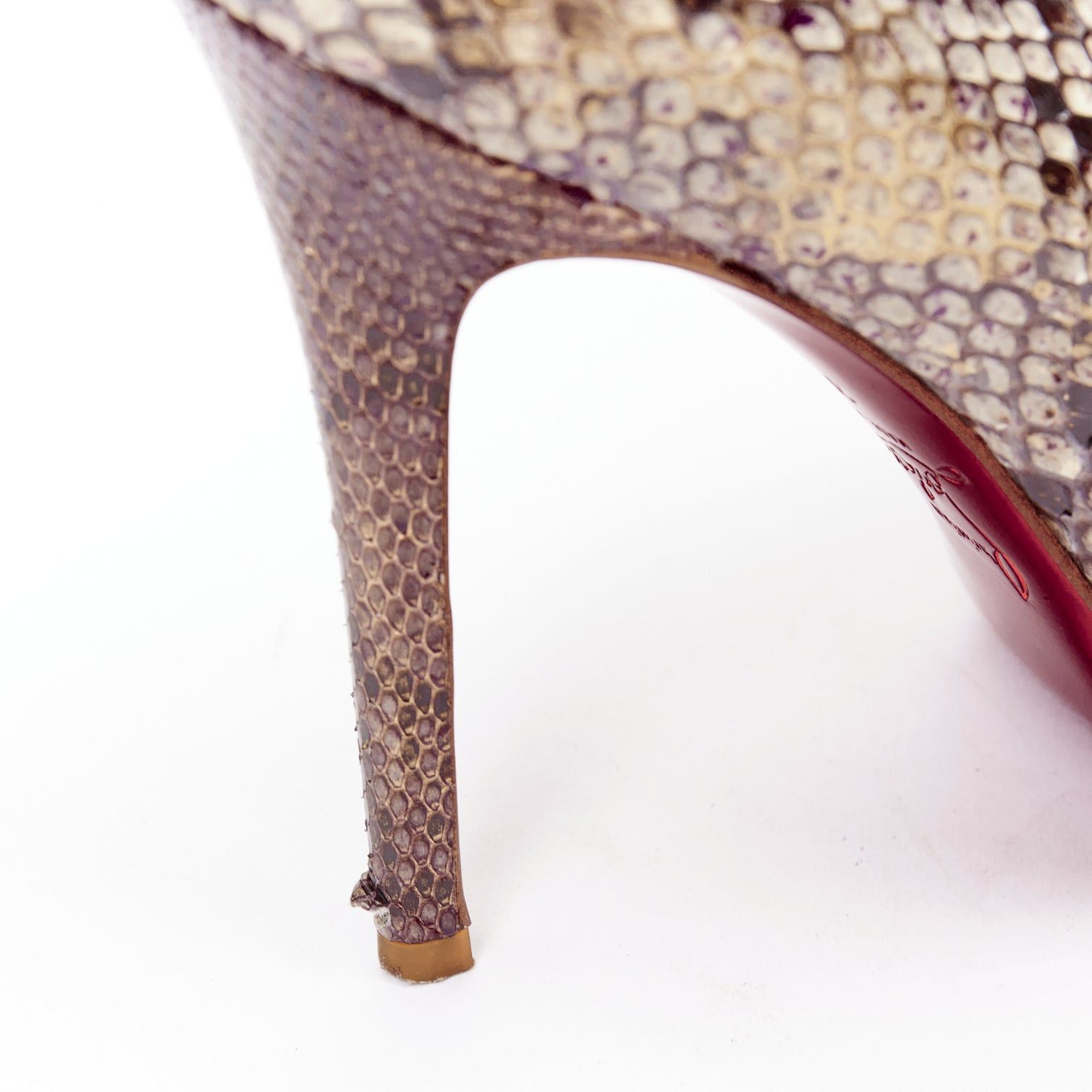 Christian Louboutin CHRISTIAN LOUBOUTIN New Simple Pump 120 Python pollock purple natural platform heels EU37.5 Size US 7.5 / IT 37.5 - 8 Thumbnail