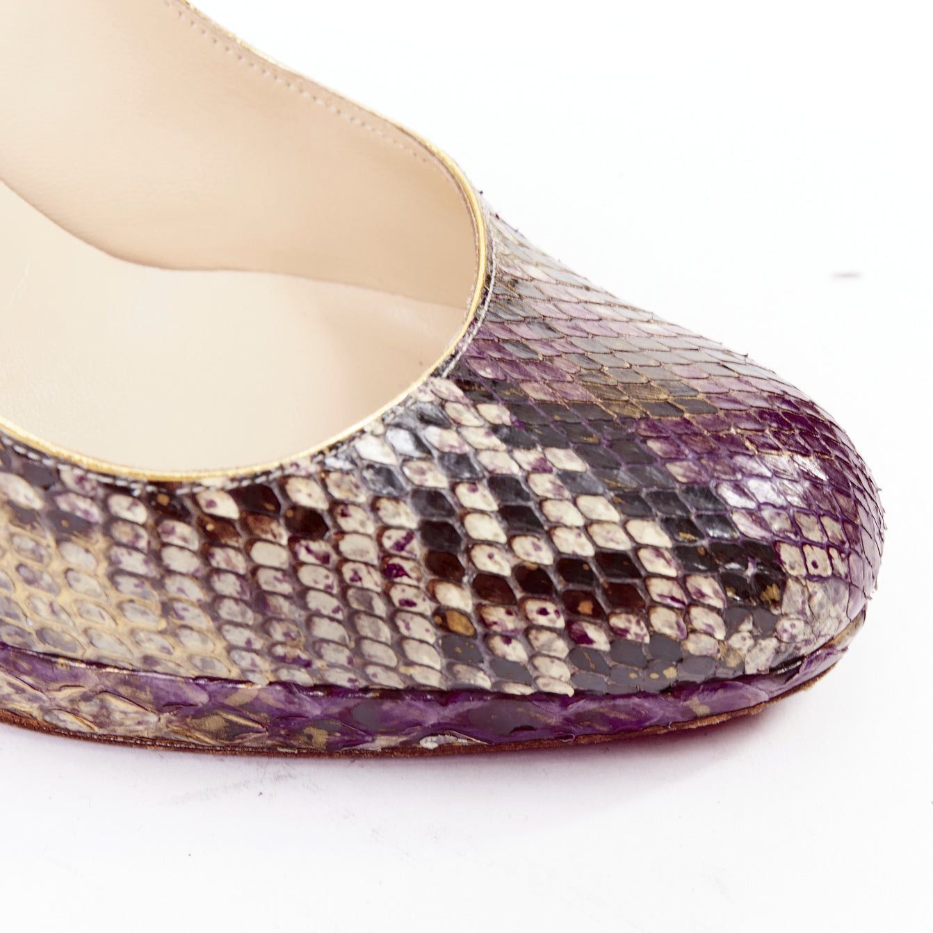 Christian Louboutin CHRISTIAN LOUBOUTIN New Simple Pump 120 Python pollock purple natural platform heels EU37.5 Size US 7.5 / IT 37.5 - 7 Thumbnail