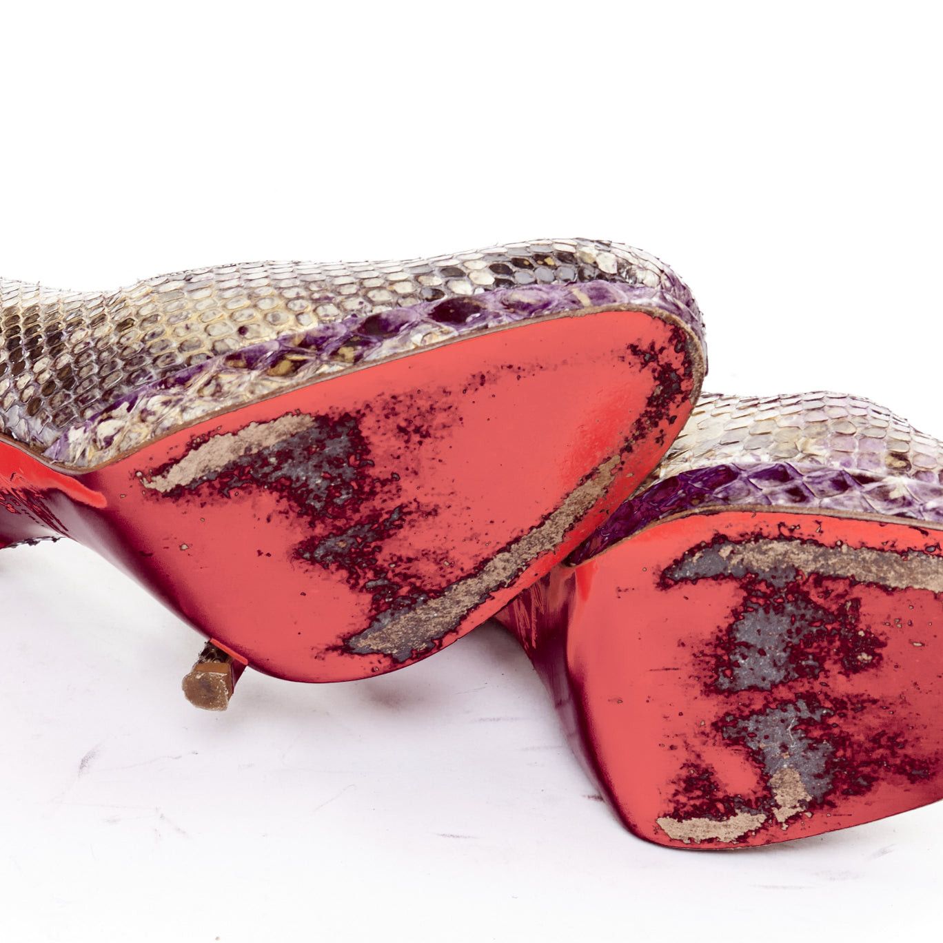 Christian Louboutin CHRISTIAN LOUBOUTIN New Simple Pump 120 Python pollock purple natural platform heels EU37.5 Size US 7.5 / IT 37.5 - 11 Thumbnail