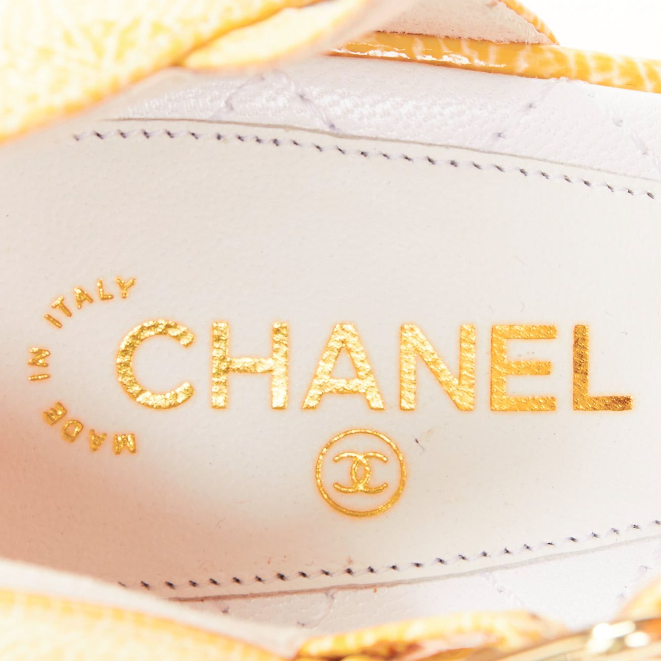 Chanel CHANEL 14C butter yellow patent leather CC logo bow maryjane pumps EU37.5 Size US 7.5 / IT 37.5 - 9 Thumbnail