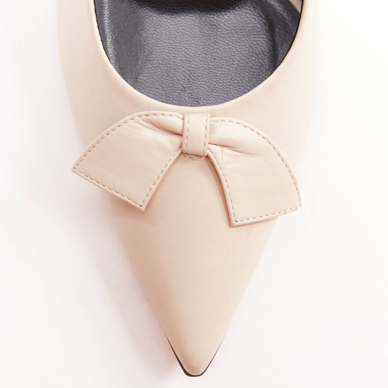 The Row THE ROW Champagne Pump Bow rose beige soft calf pointy spool heel pump EU37 Size US 7 / IT 37 - 6 Thumbnail
