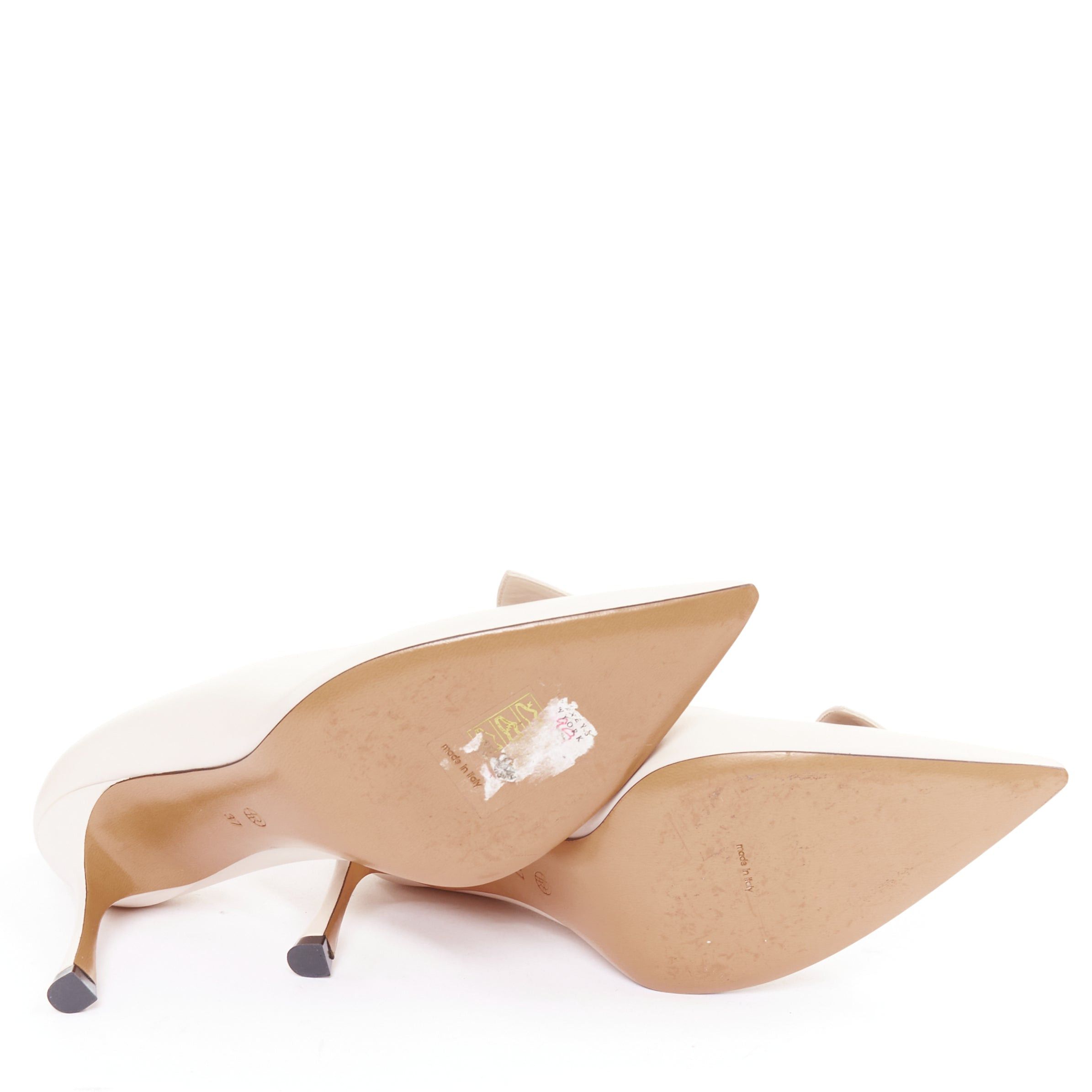 The Row THE ROW Champagne Pump Bow rose beige soft calf pointy spool heel pump EU37 Size US 7 / IT 37 - 11 Thumbnail