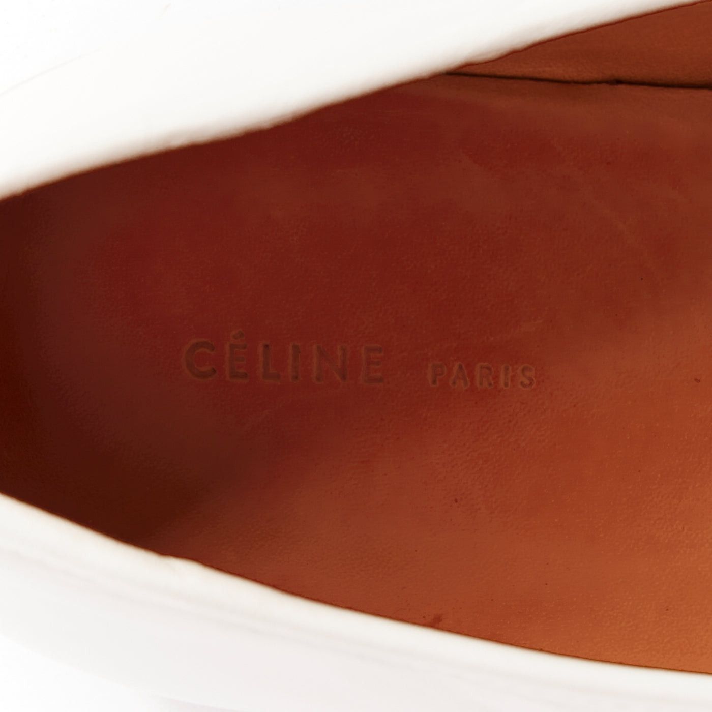 Celine OLD CELINE Phoebe Philo white goat leather brown Triomphe horsebit buckle loafer EU37.5 Size US 7.5 / IT 37.5 - 7 Thumbnail