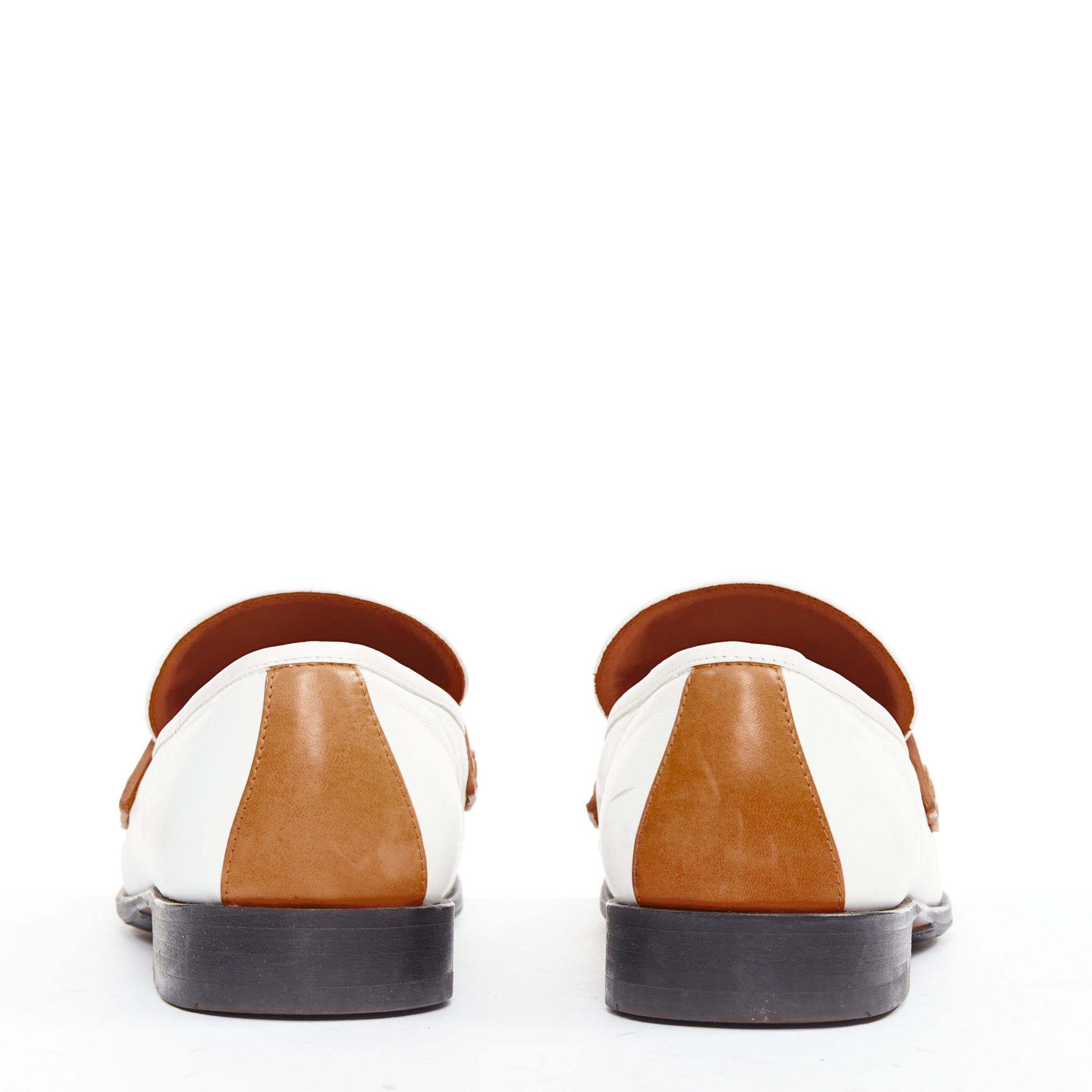 Celine OLD CELINE Phoebe Philo white goat leather brown Triomphe horsebit buckle loafer EU37.5 Size US 7.5 / IT 37.5 - 5 Thumbnail