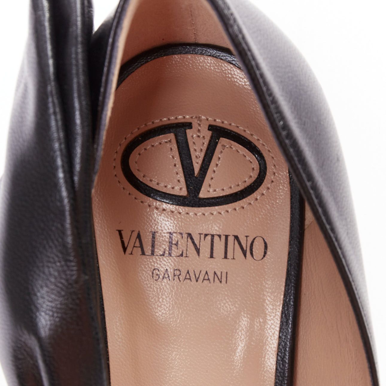 Valentino VALENTINO black leather oversized bow point toe kitten pumps EU37 Size US 7 / IT 37 - 9 Thumbnail