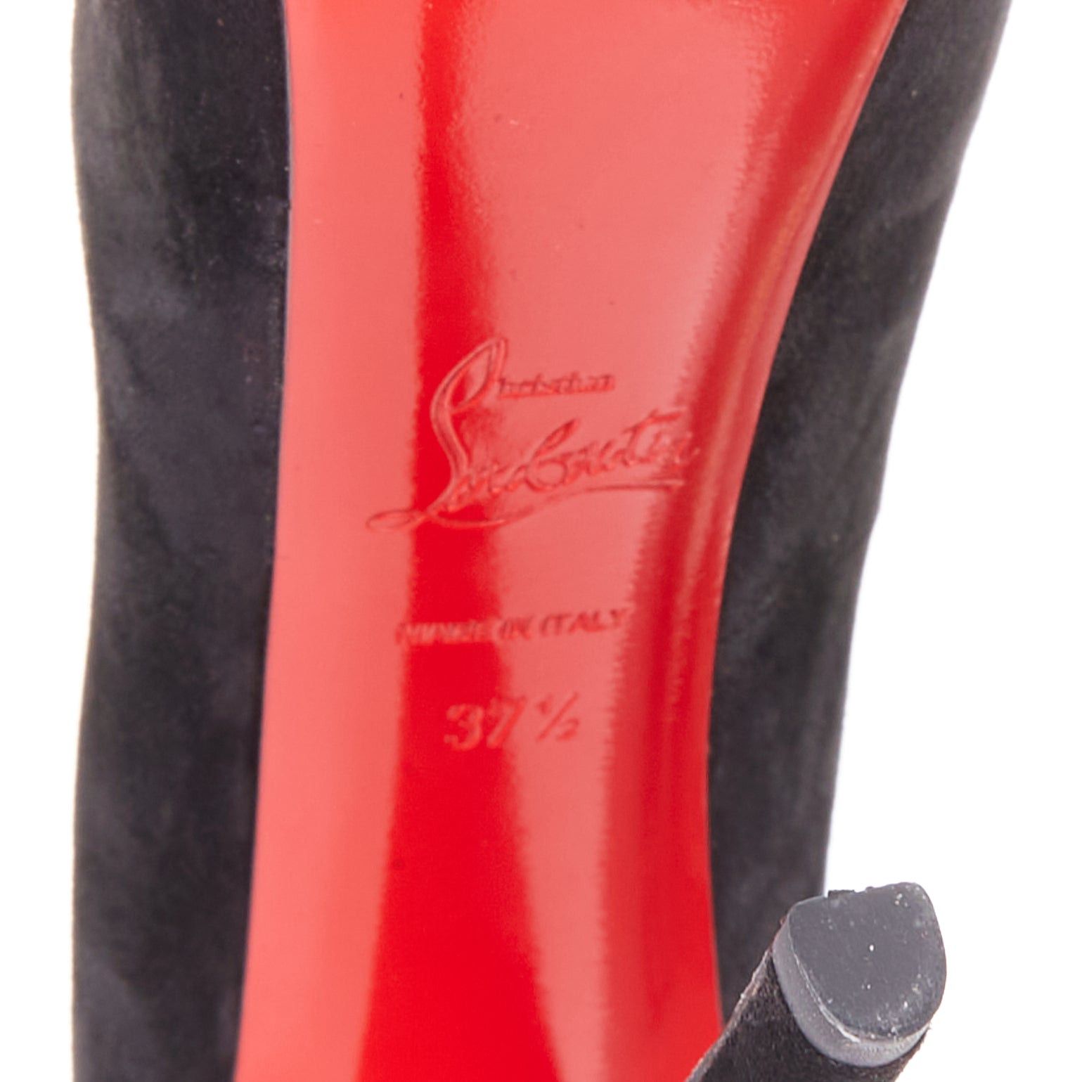 Christian Louboutin CHRISTIAN LOUBOUTIN Ghildarc 160 black suede square toe lace up platform pumps EU37.5 Size US 7.5 / IT 37.5 - 10 Thumbnail