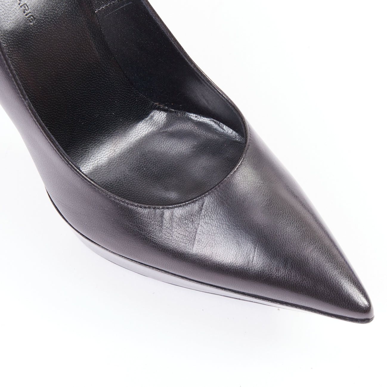 Balenciaga BALENCIAGA Chevreau Brilliant black noir calf leather sculpted platform heeled pumps EU37 Size US 7 / IT 37 - 7 Thumbnail