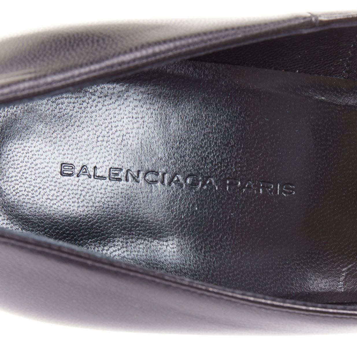 Balenciaga BALENCIAGA Chevreau Brilliant black noir calf leather sculpted platform heeled pumps EU37 Size US 7 / IT 37 - 9 Thumbnail