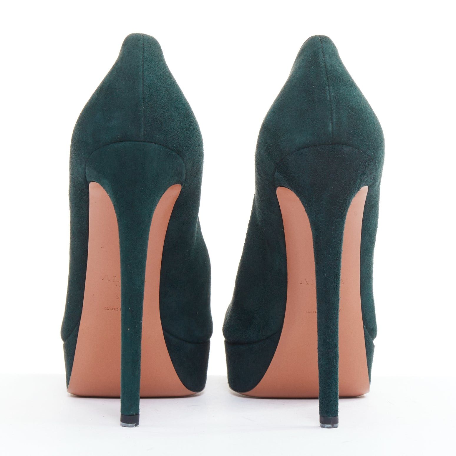 Alaia ALAIA forest green suede almond toe platform pumps EU37.5 Size US 7.5 / IT 37.5 - 5 Thumbnail