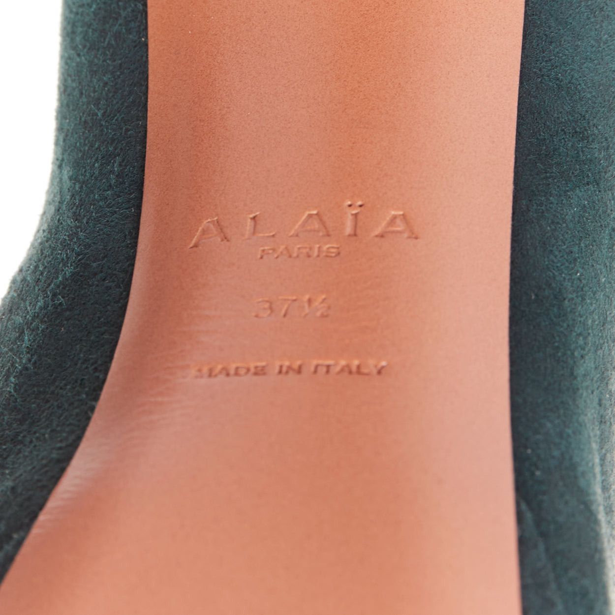 Alaia ALAIA forest green suede almond toe platform pumps EU37.5 Size US 7.5 / IT 37.5 - 10 Thumbnail