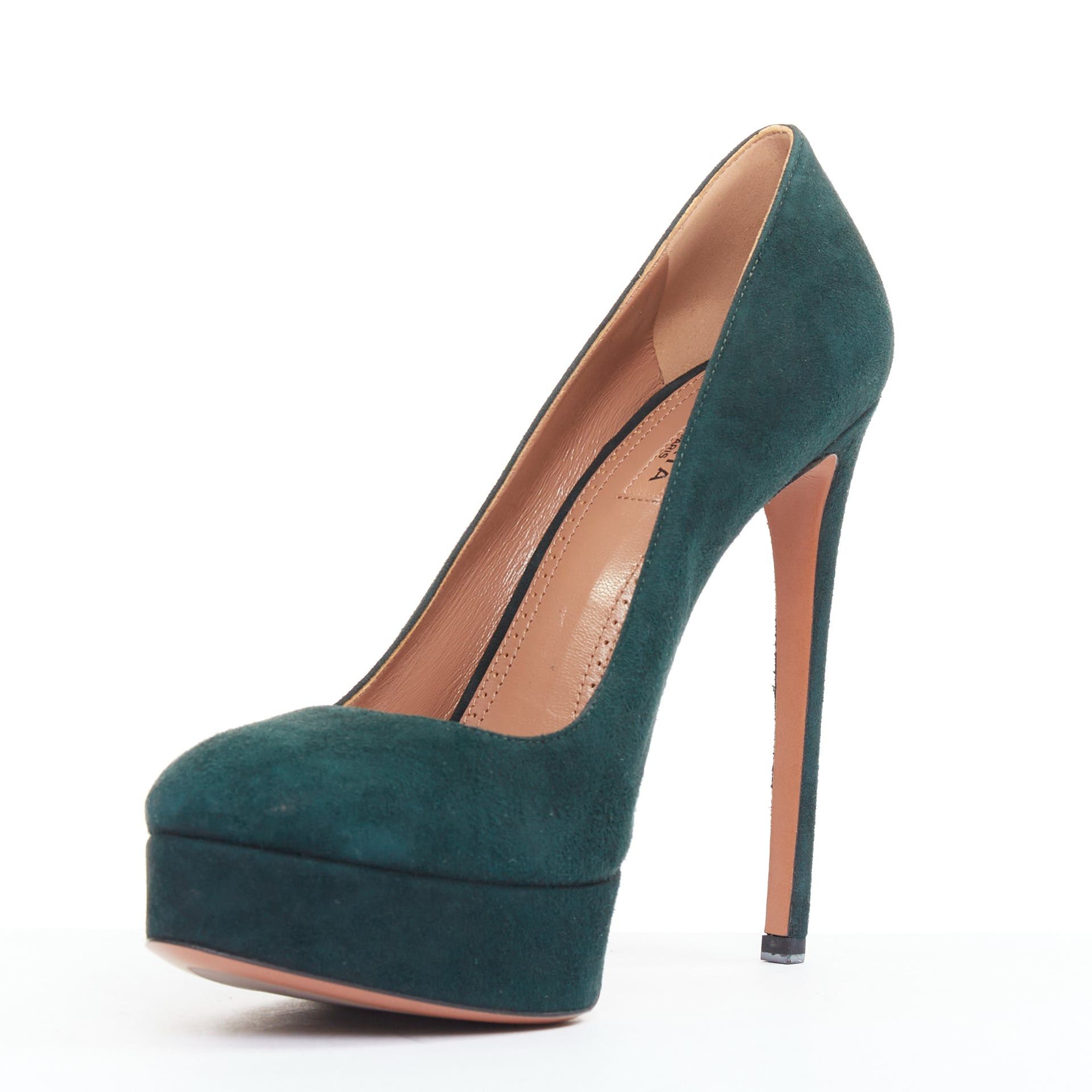 Alaia ALAIA forest green suede almond toe platform pumps EU37.5 Size US 7.5 / IT 37.5 - 4 Thumbnail