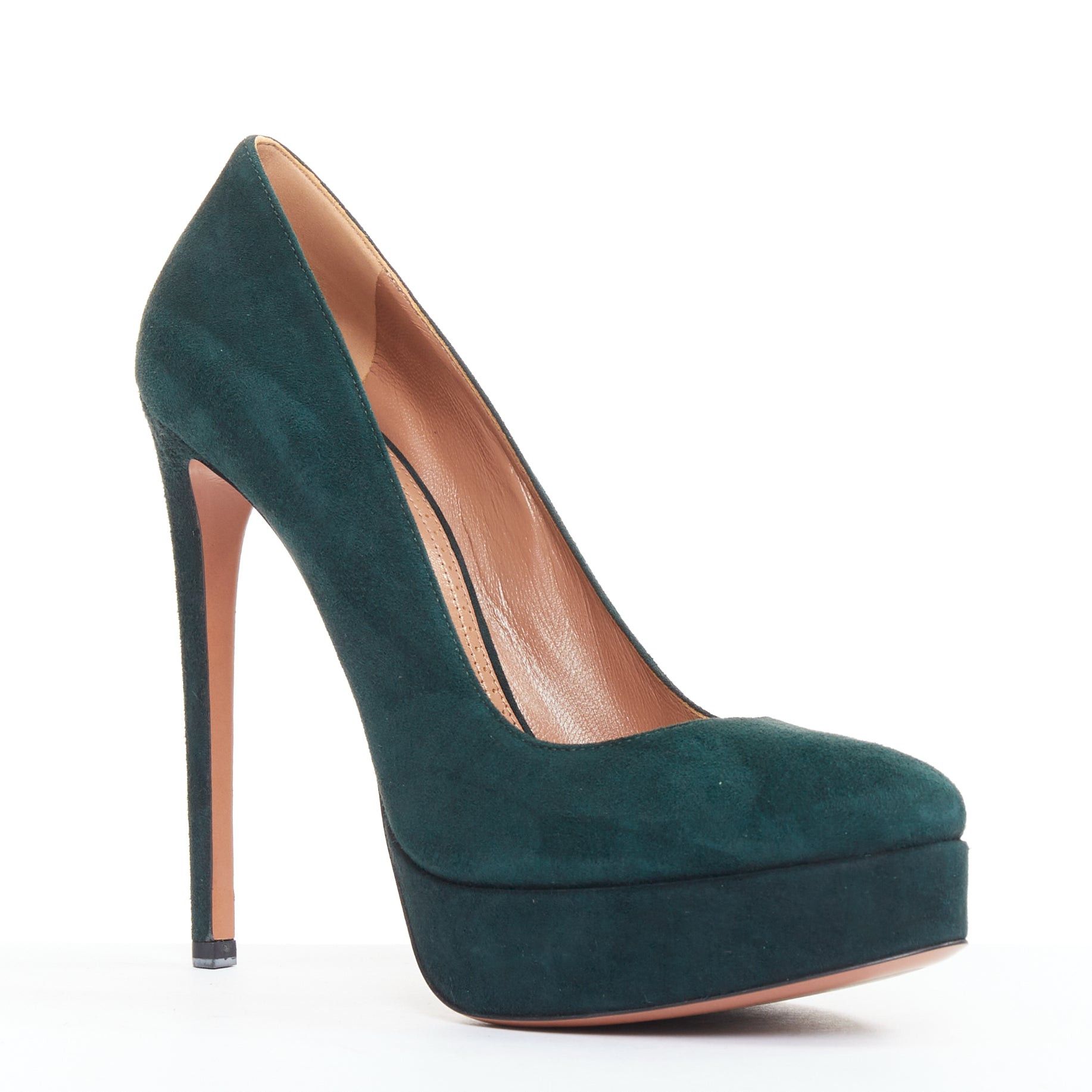 Alaia ALAIA forest green suede almond toe platform pumps EU37.5 Size US 7.5 / IT 37.5 - 2 Thumbnail