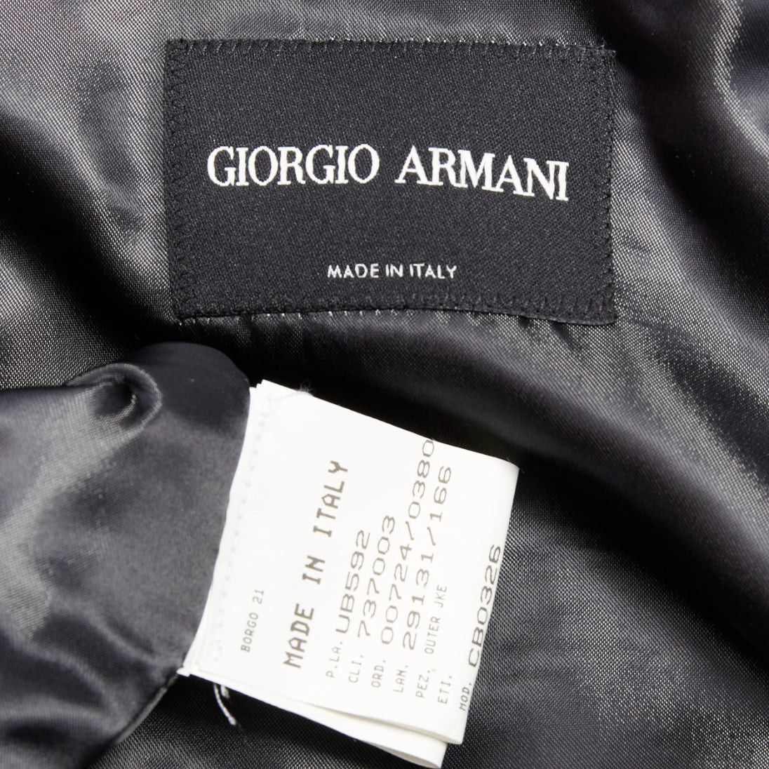 Giorgio Armani GIORGIO ARMANI black fine grid quilted nylon velvet trim double zip jacket IT46 S Size US S / EU 44-46 / 1 - 9 Thumbnail