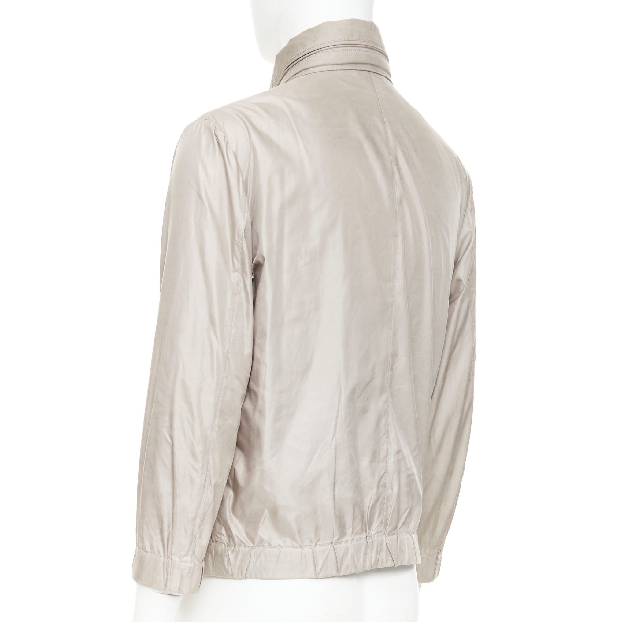 Giorgio Armani GIORGIO ARMANI champagne silver technical zip up blouson bomber jacket IT48 M Size US M / EU 48-50 / 2 - 7 Thumbnail