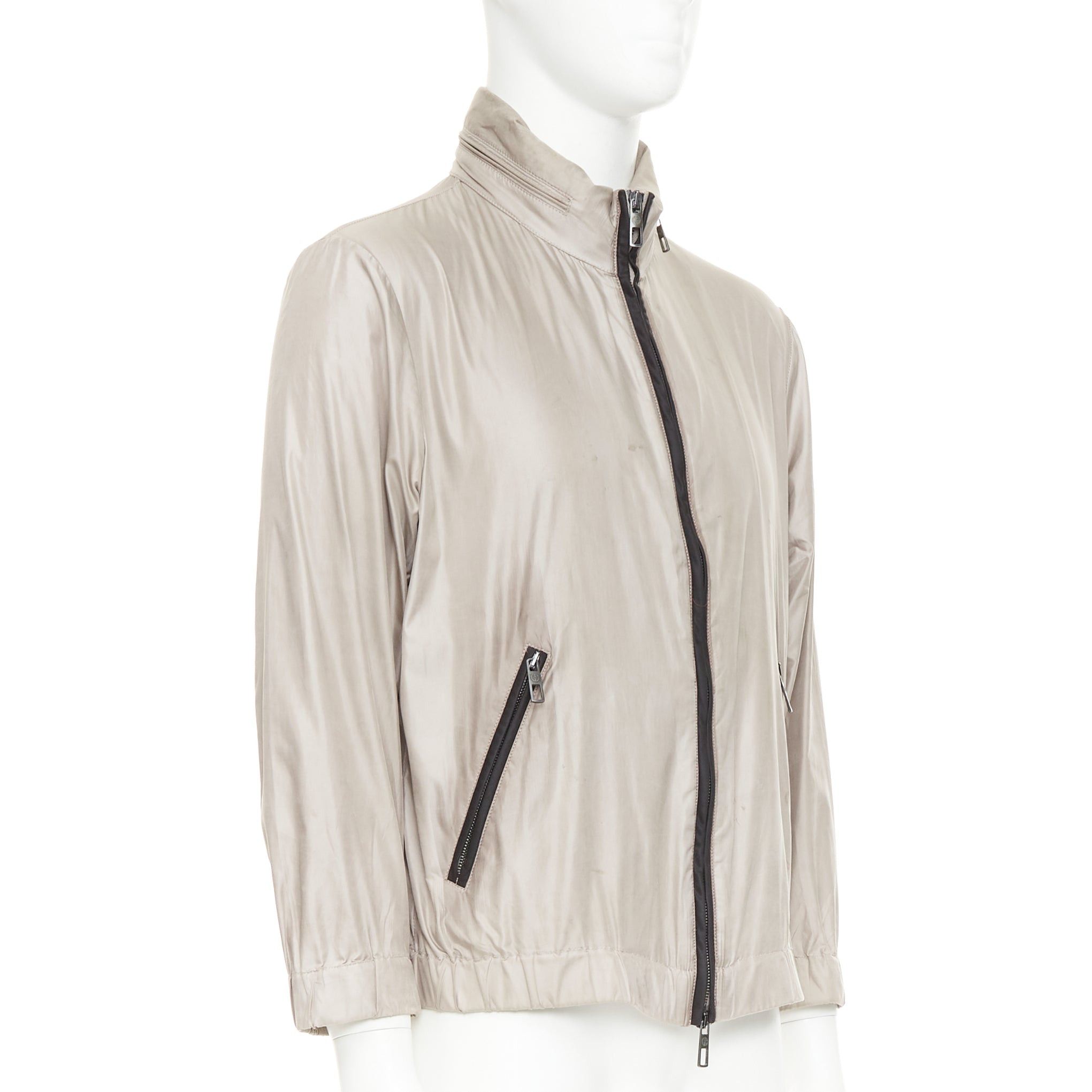 Giorgio Armani GIORGIO ARMANI champagne silver technical zip up blouson bomber jacket IT48 M Size US M / EU 48-50 / 2 - 4 Thumbnail